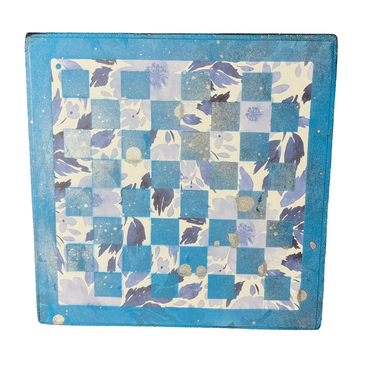 Blue Leaves - Scrapbook Chess Board