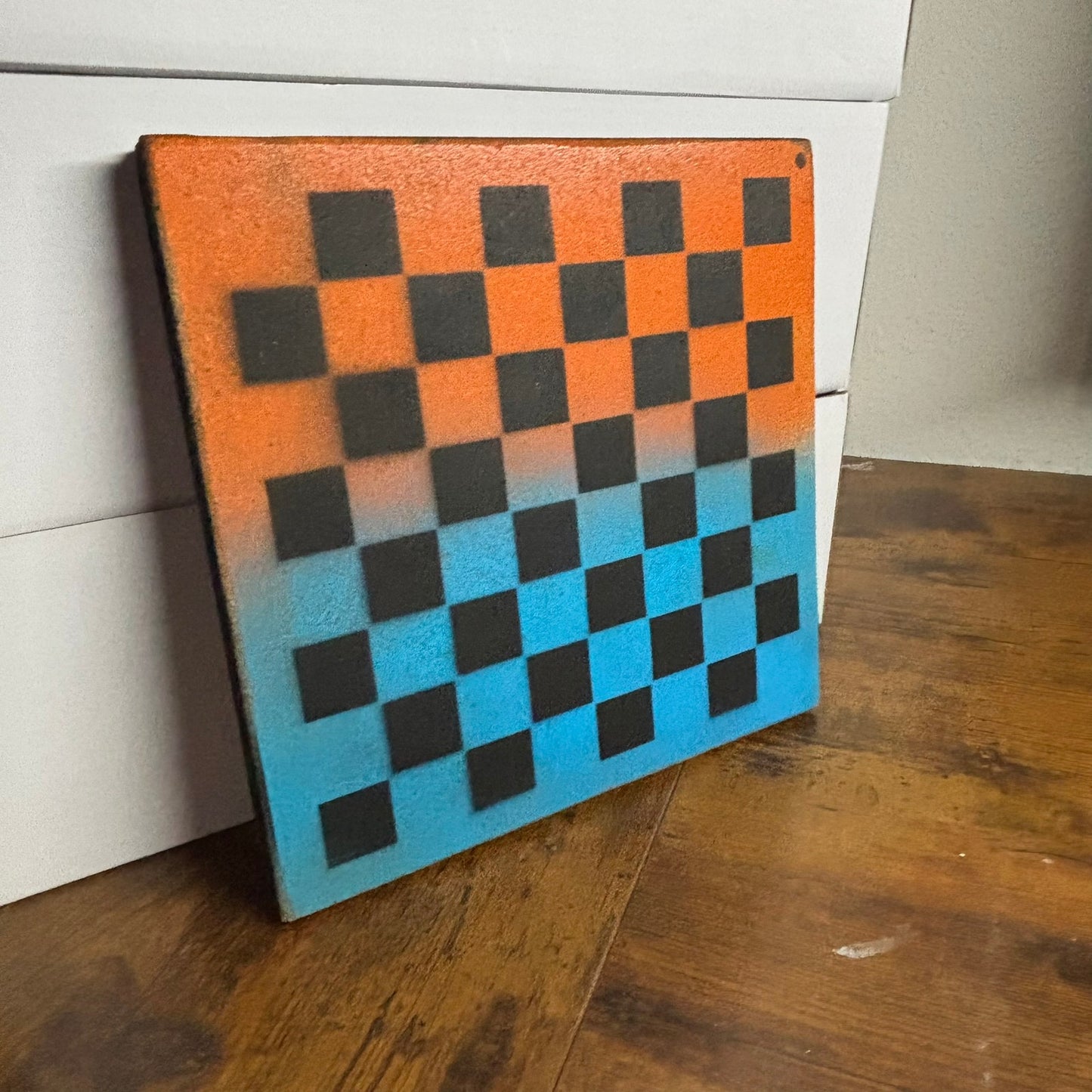 Blue & Blue - Painted Double Sided Chess Board