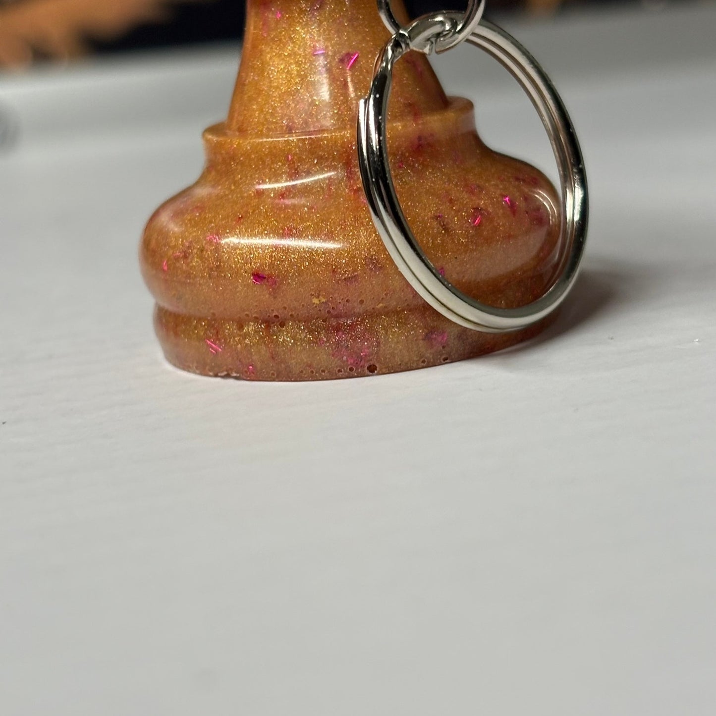 Royal Orange Pawn - Handmade Resin Keychain - Large Edition