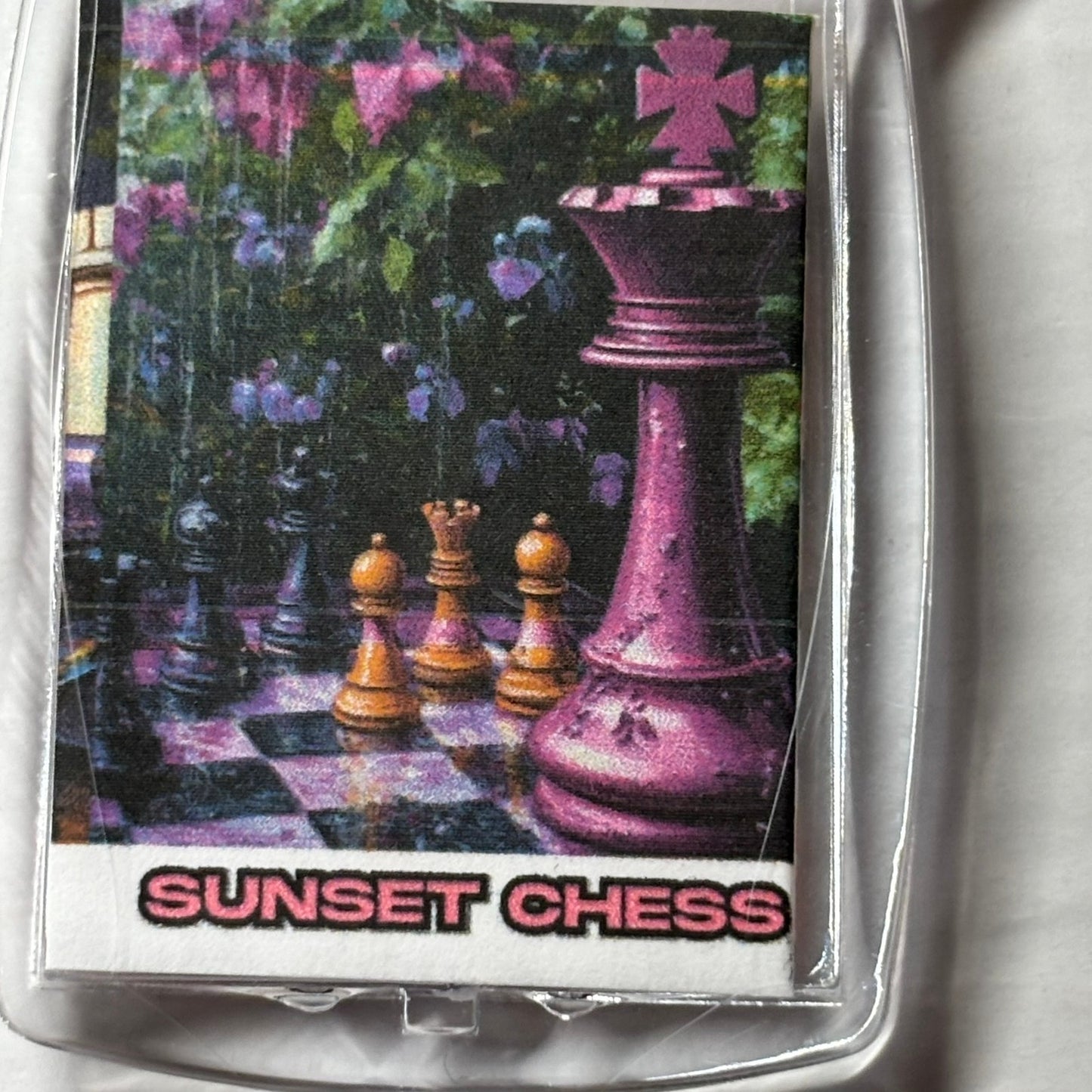 Purple Board - Chess  Photo Keychain