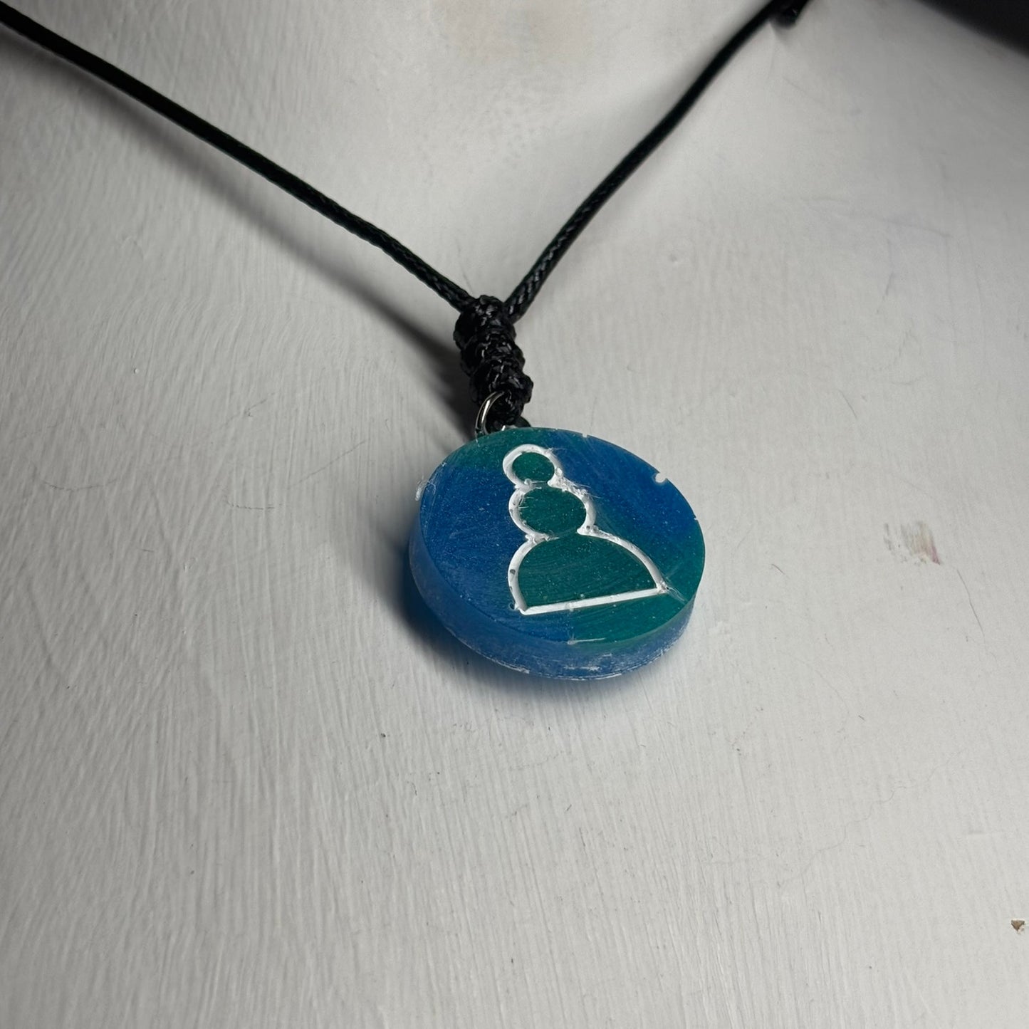 Blue Pawn - Handmade Resin Chess Necklace