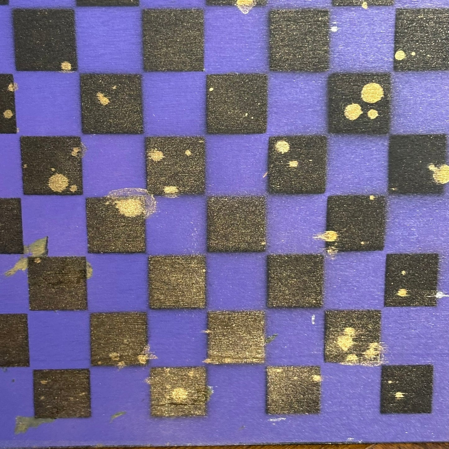 Purple Golden Hue - Painted Thin Wooden Chess Board