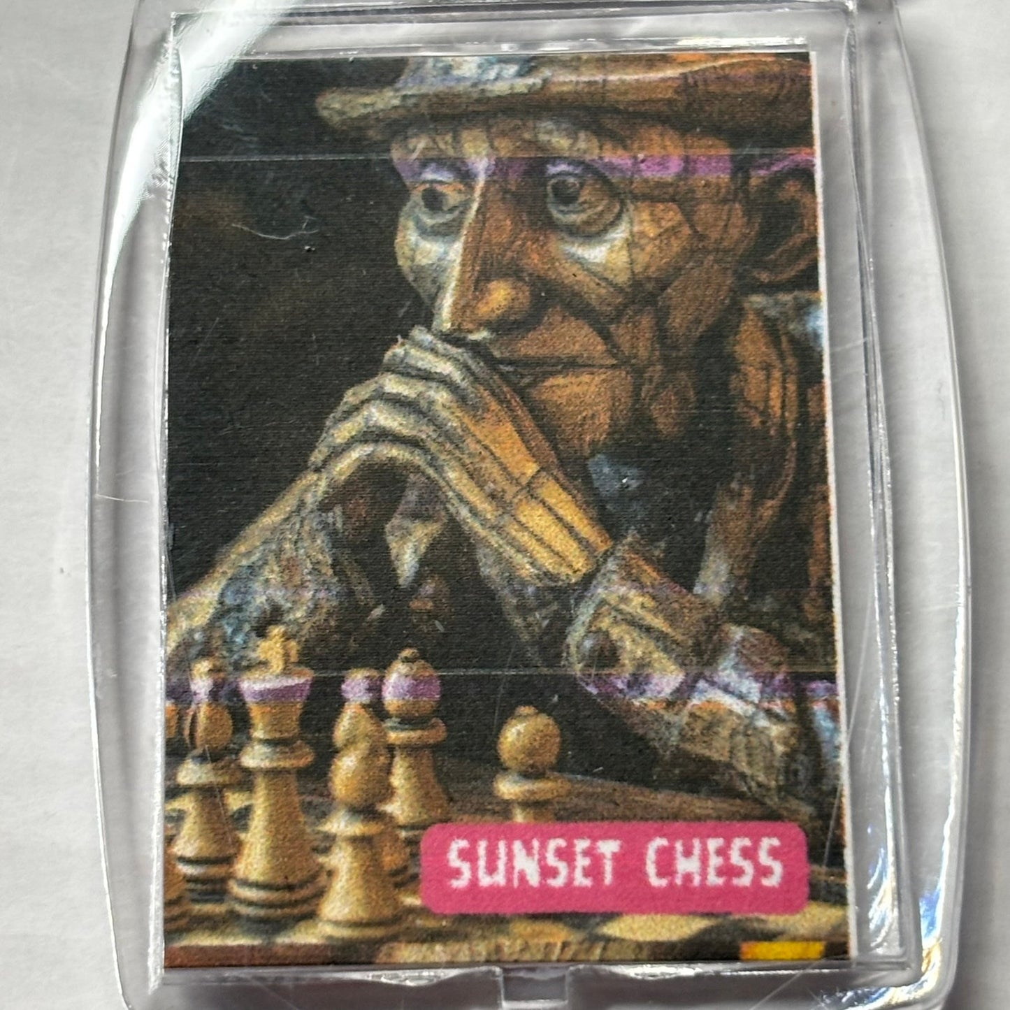 Wood Man - Chess  Photo Keychain