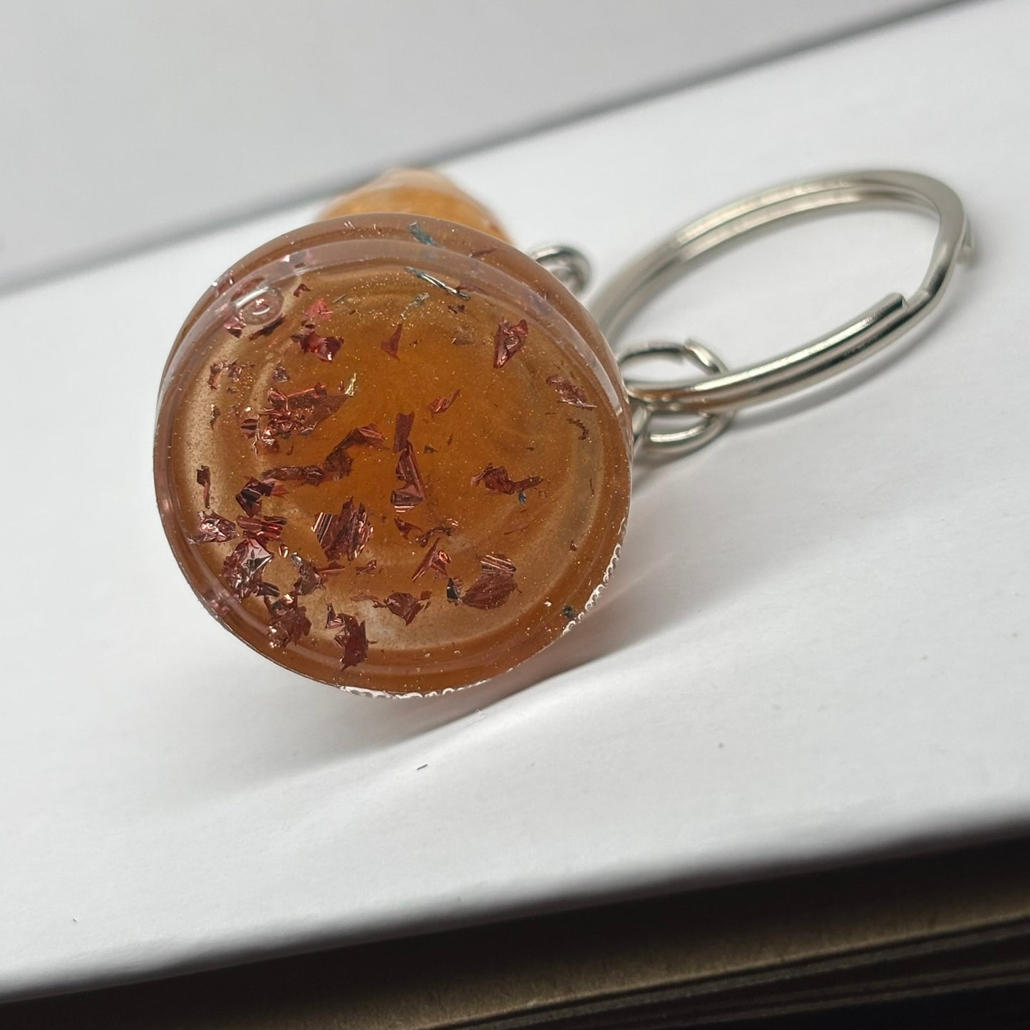 Yellow Fire Rook Handmade Resin Keychain - One of a Kind Design