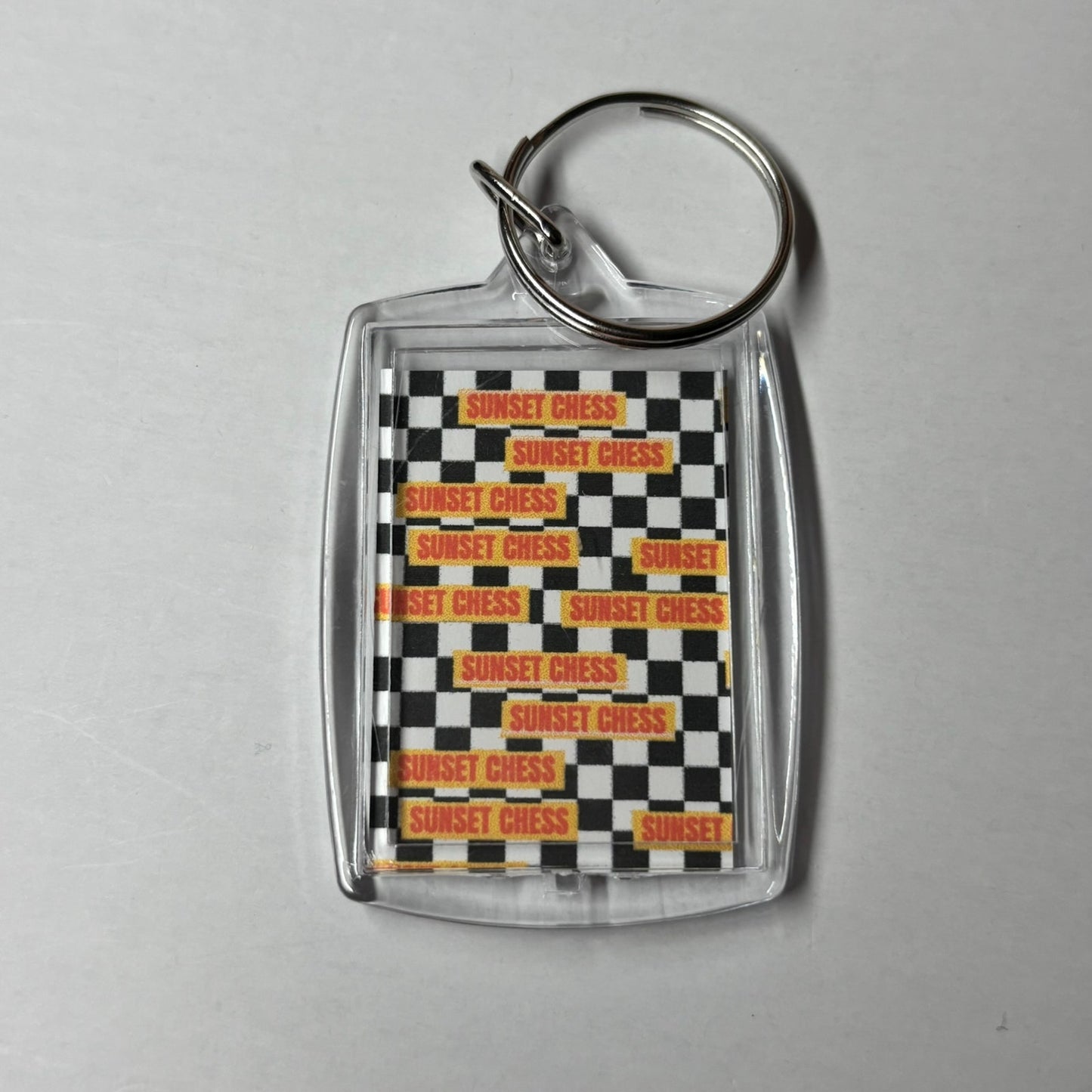Baby Chimp - Sunset Chess Photo Keychain
