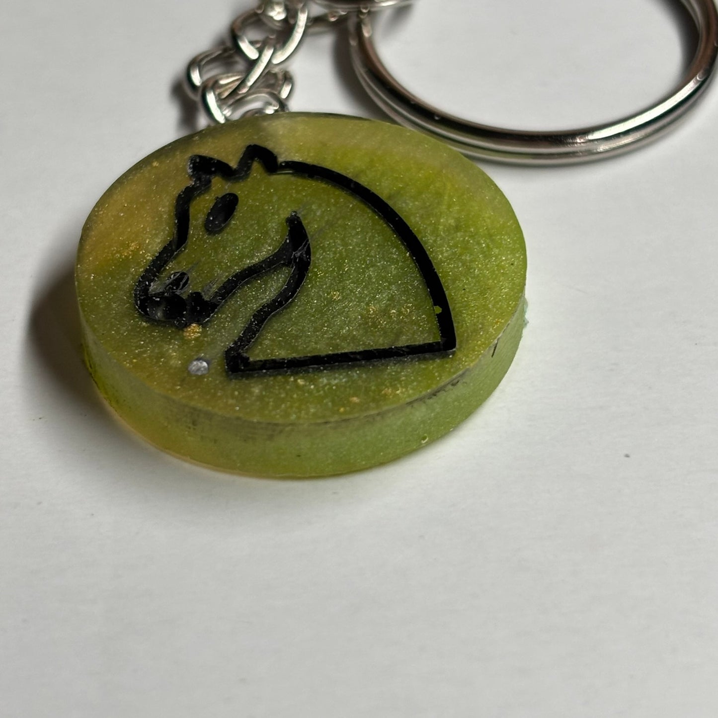 Dark Lime Knight - Handmade Resin Keychain