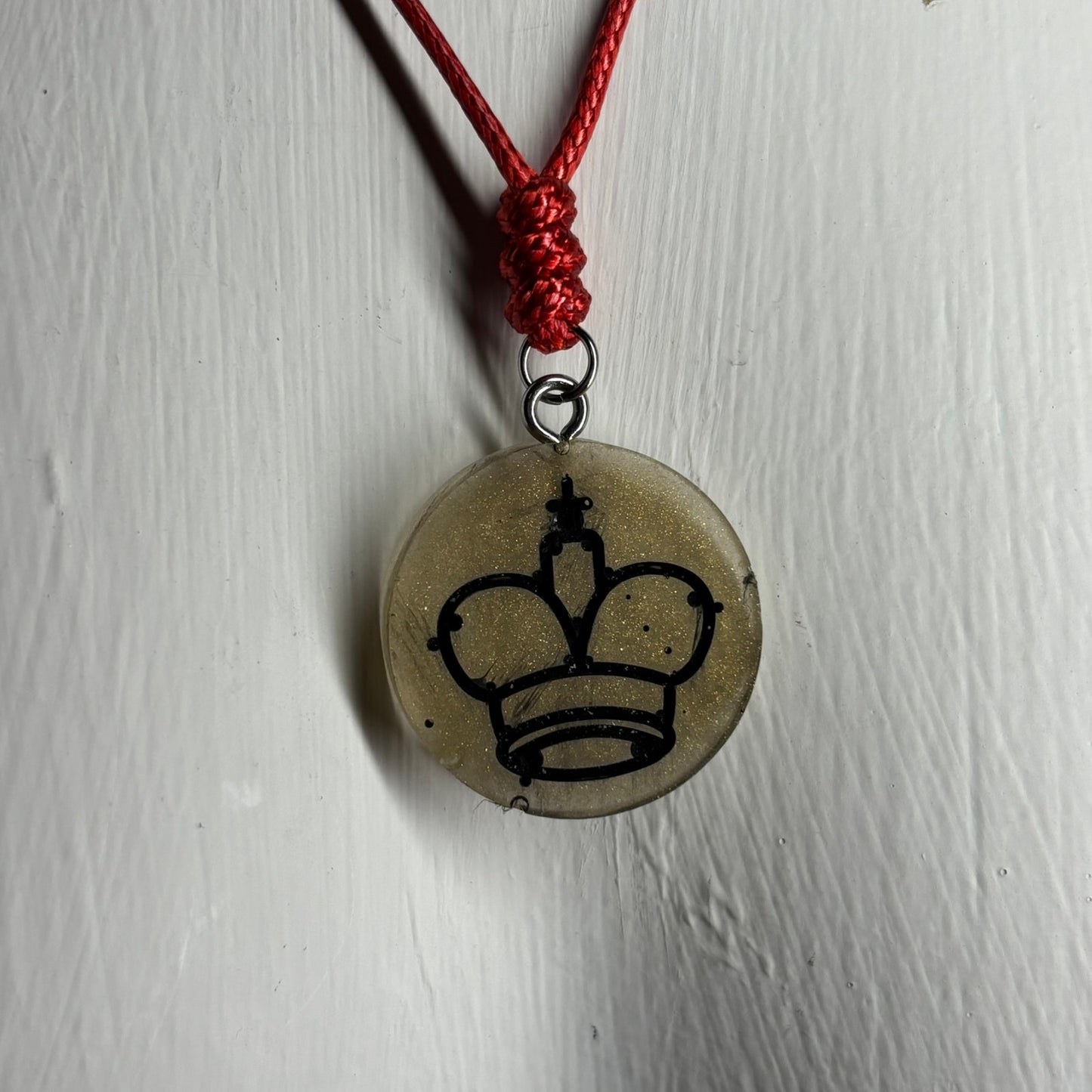 Yellow King - Handmade Resin Chess Necklace