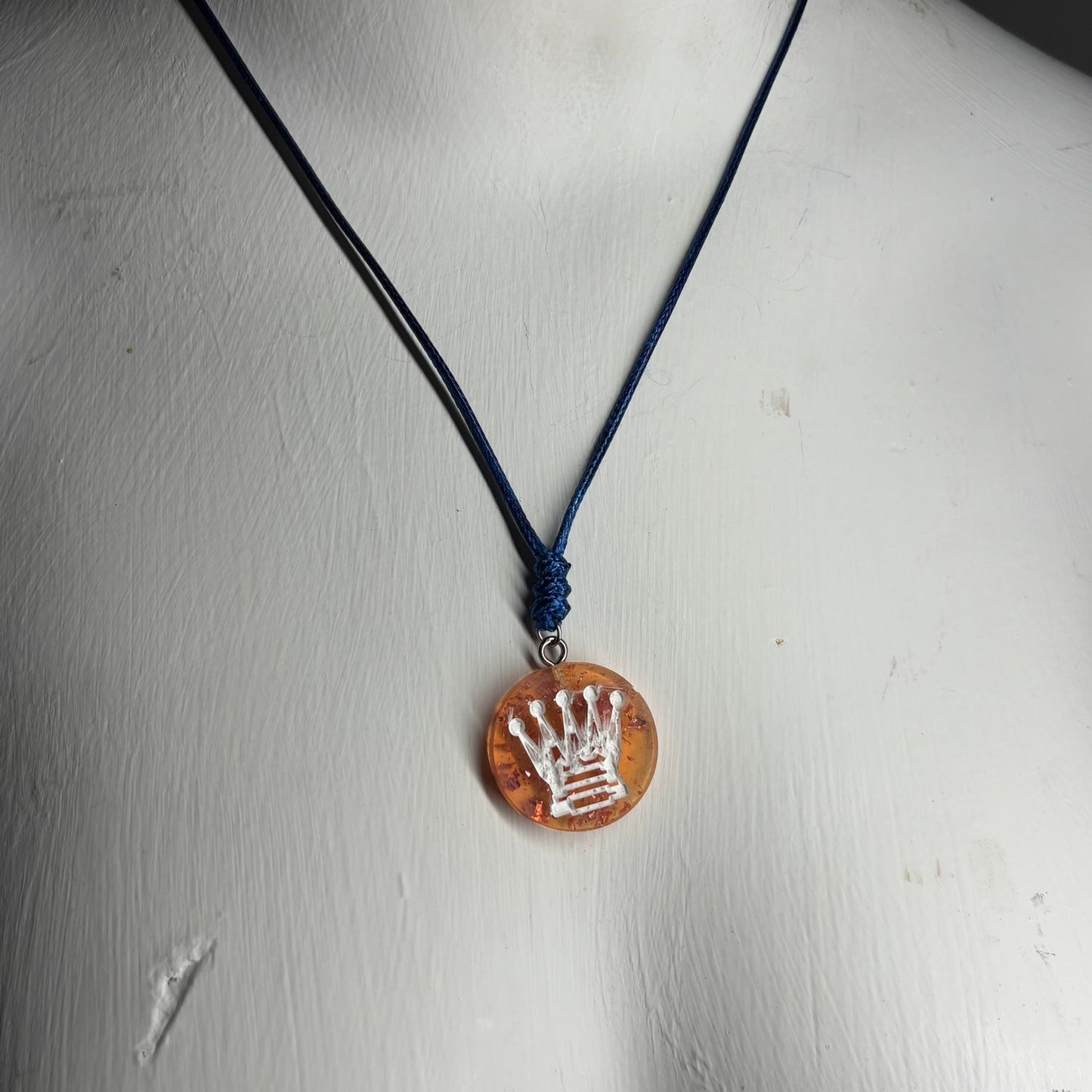 Vibrant Queen - Handmade Resin Chess Necklace