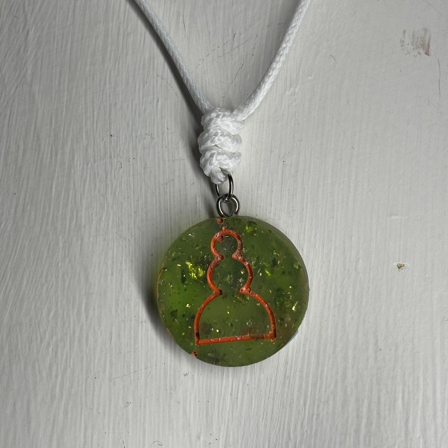 Clean Green Pawn - Handmade Resin Chess Necklace
