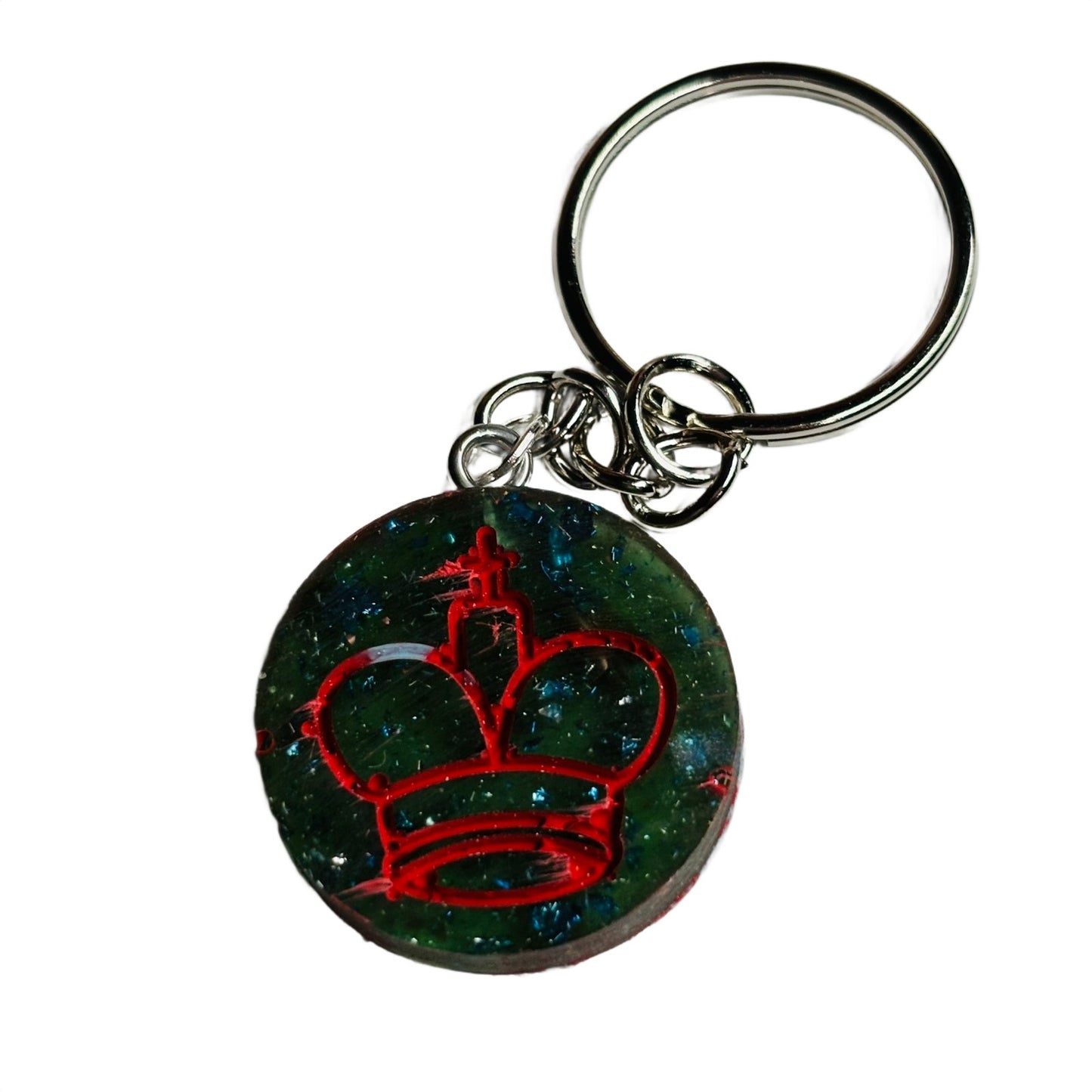 Dark Green King - Handmade Resin Keychain