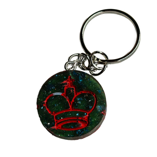 Dark Green King - Handmade Resin Keychain