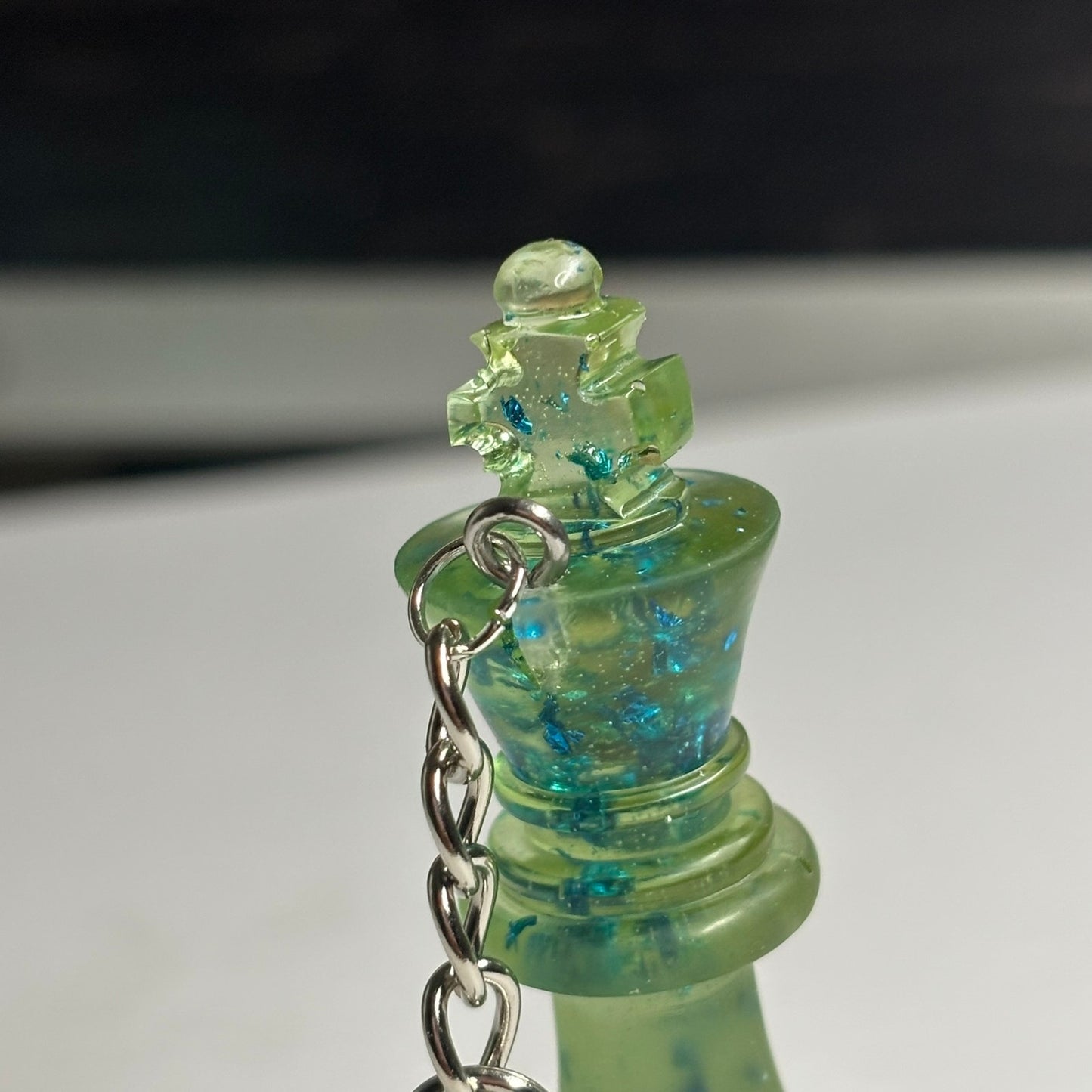 Green King - Handmade Resin Keychain