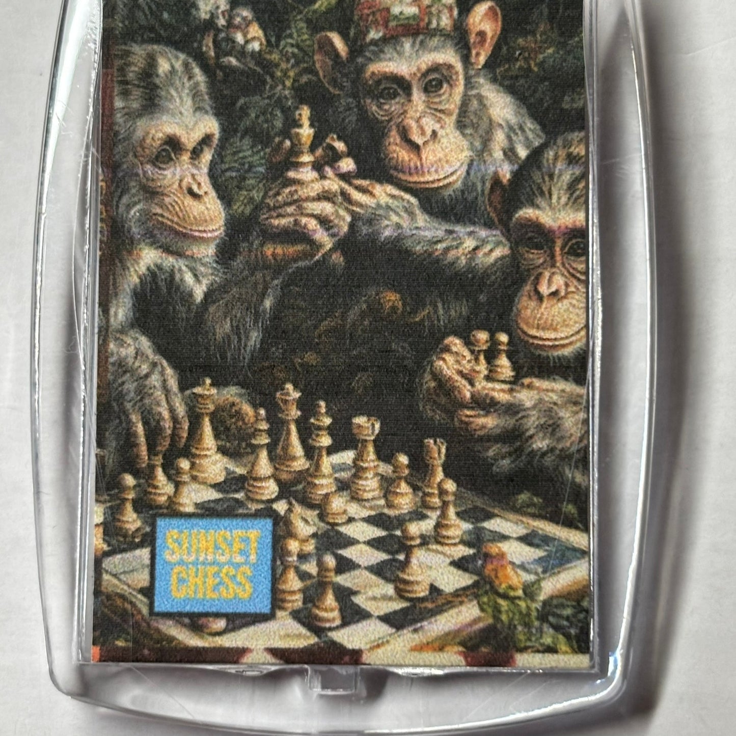 Monkeys Play - Chess  Photo Keychain
