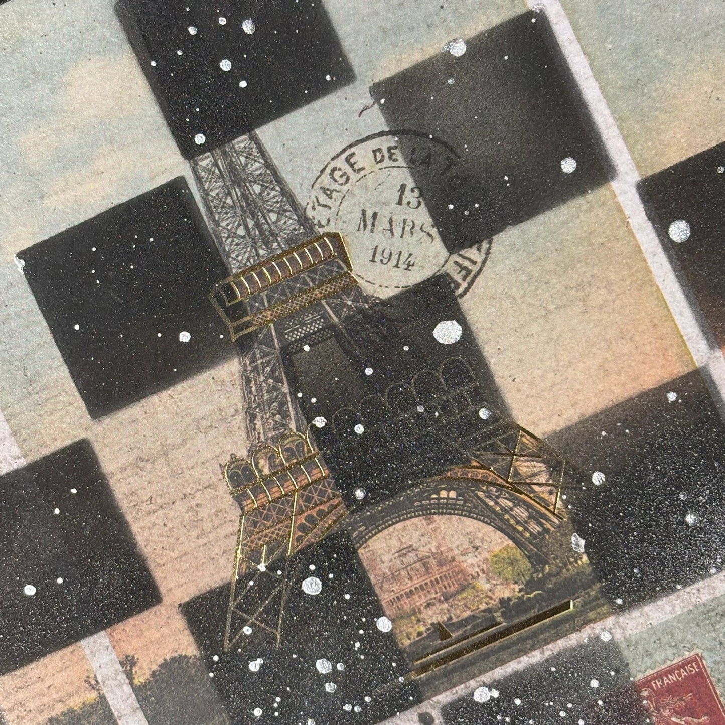 Vintage Tower - Scrapbook Chess Board