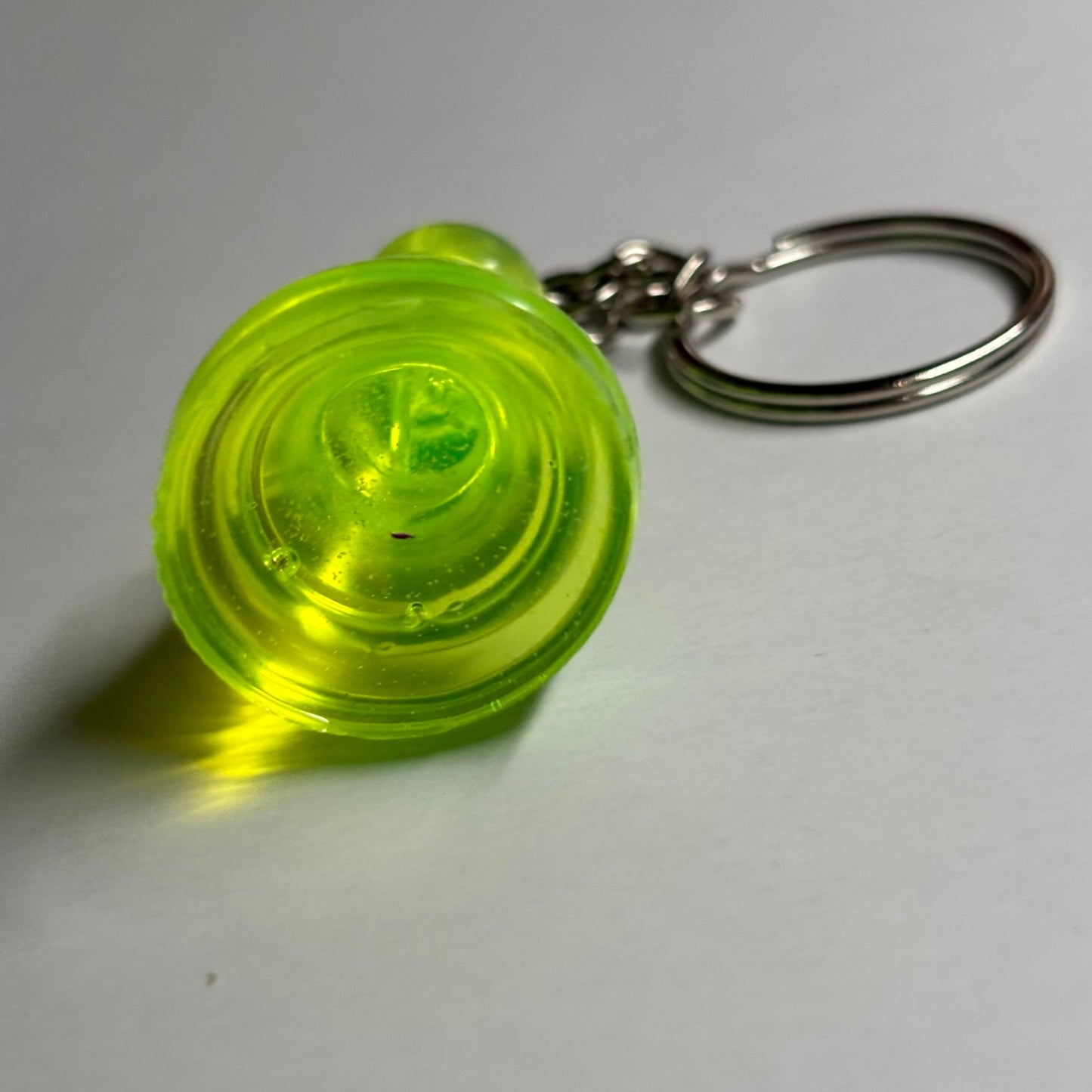 Lime Green Translucent Bishop - Handmade Resin Keychain
