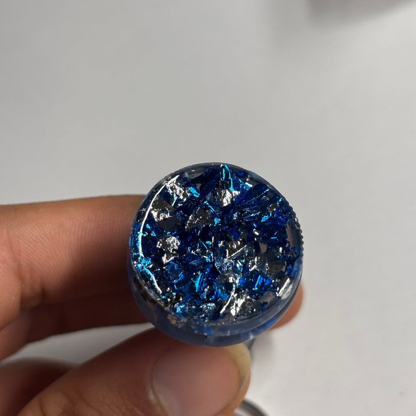 Clear Blue King - Handmade Resin Keychain