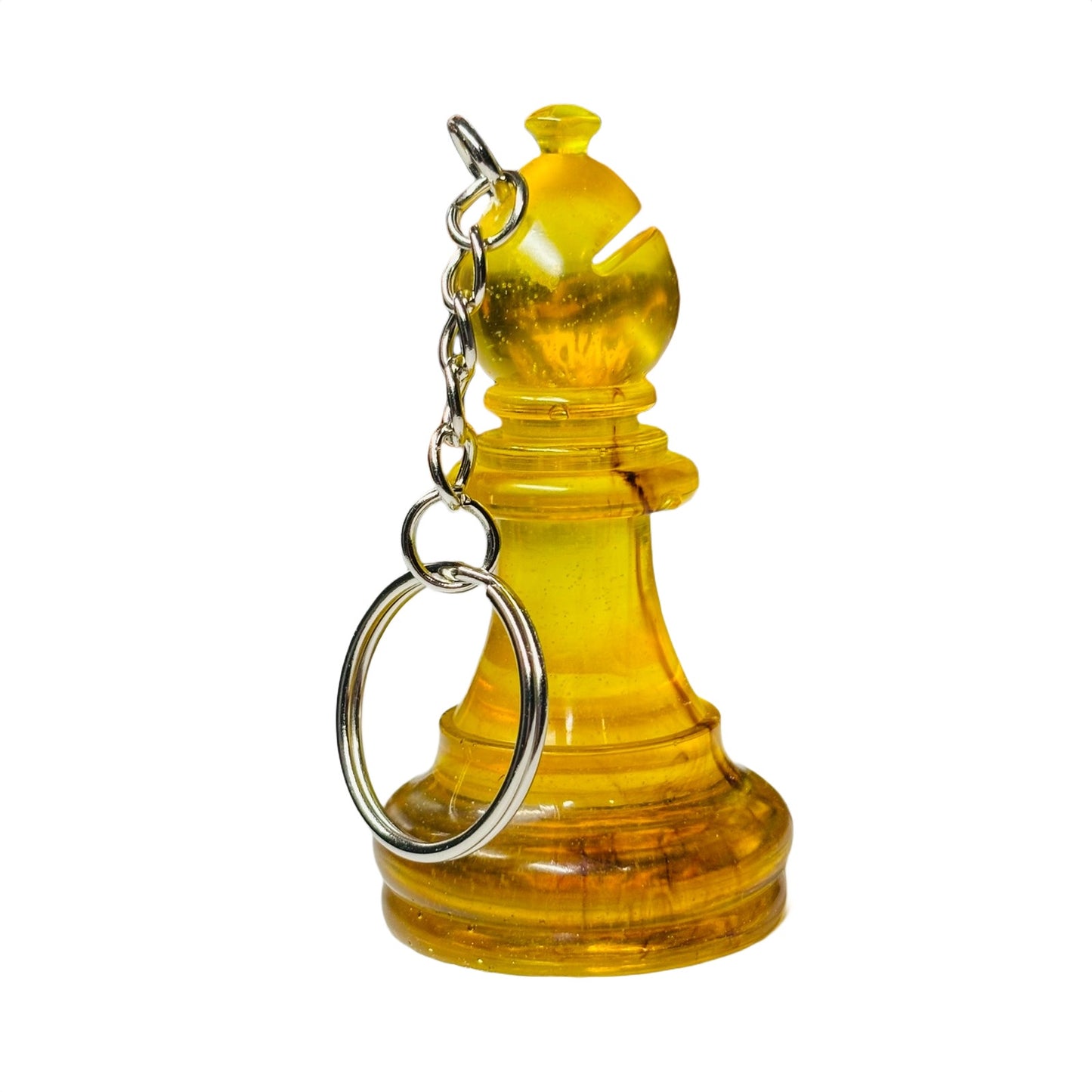 Translucent Yellow Bishop - Handmade Resin Keychain - Large Edition