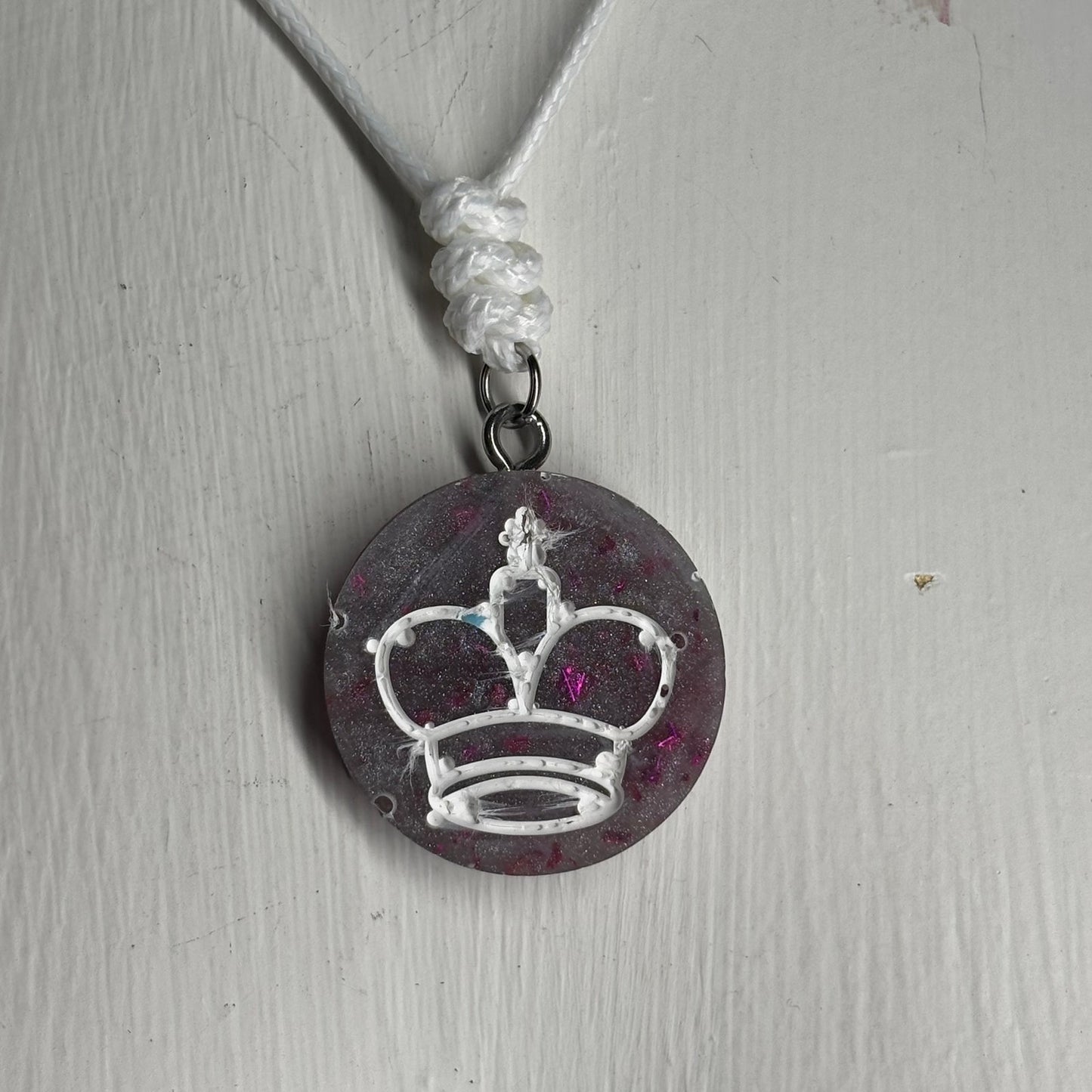 Light Purple King - Handmade Resin Chess Necklace