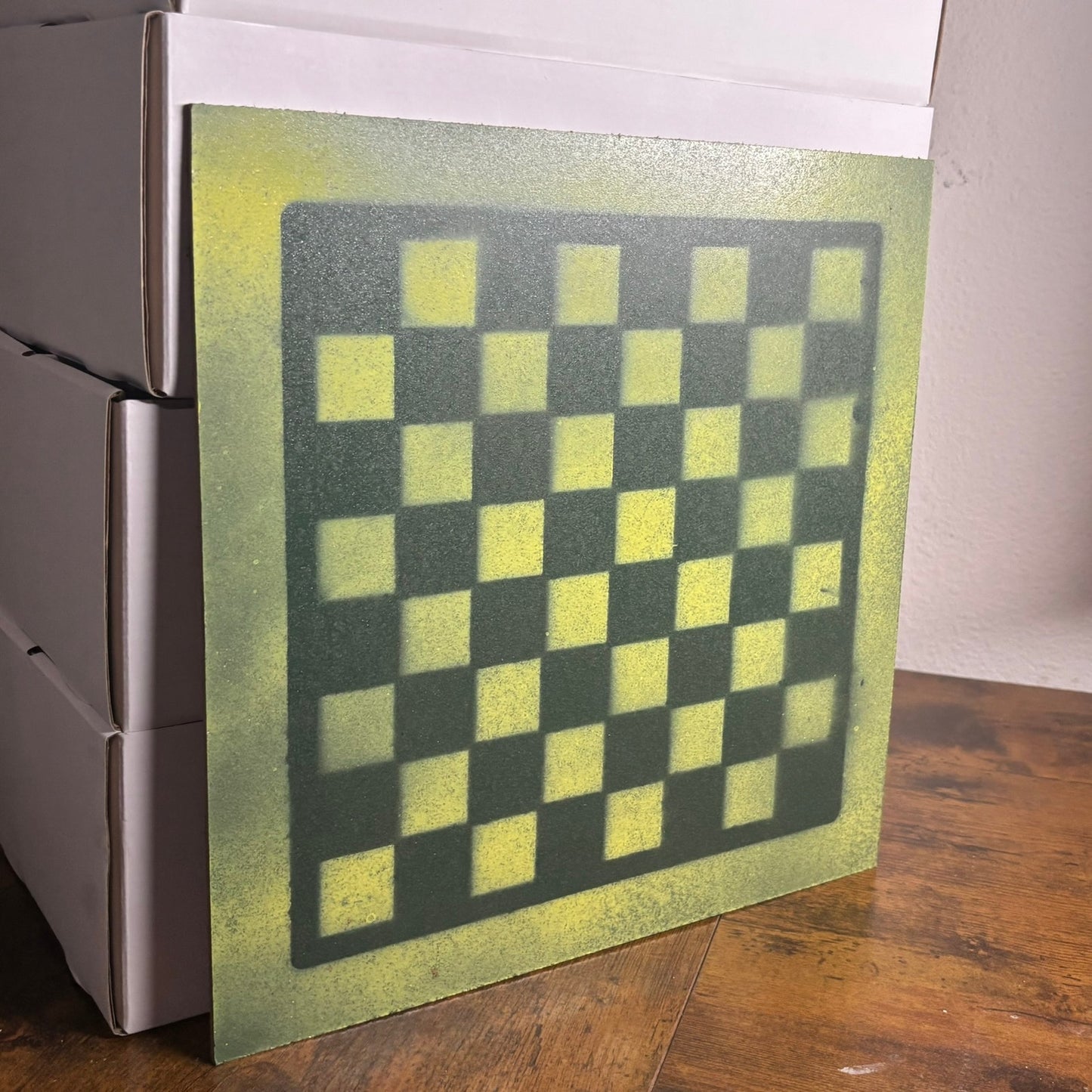 Green Lime - Painted Chess Board