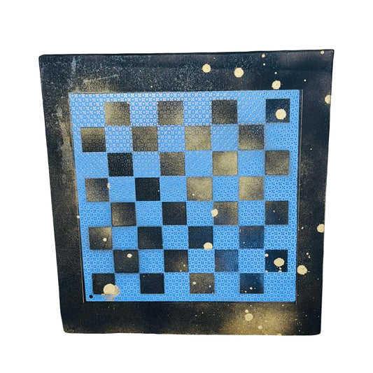 Golden Blue Pattern - Large Scrapbook Chess Board
