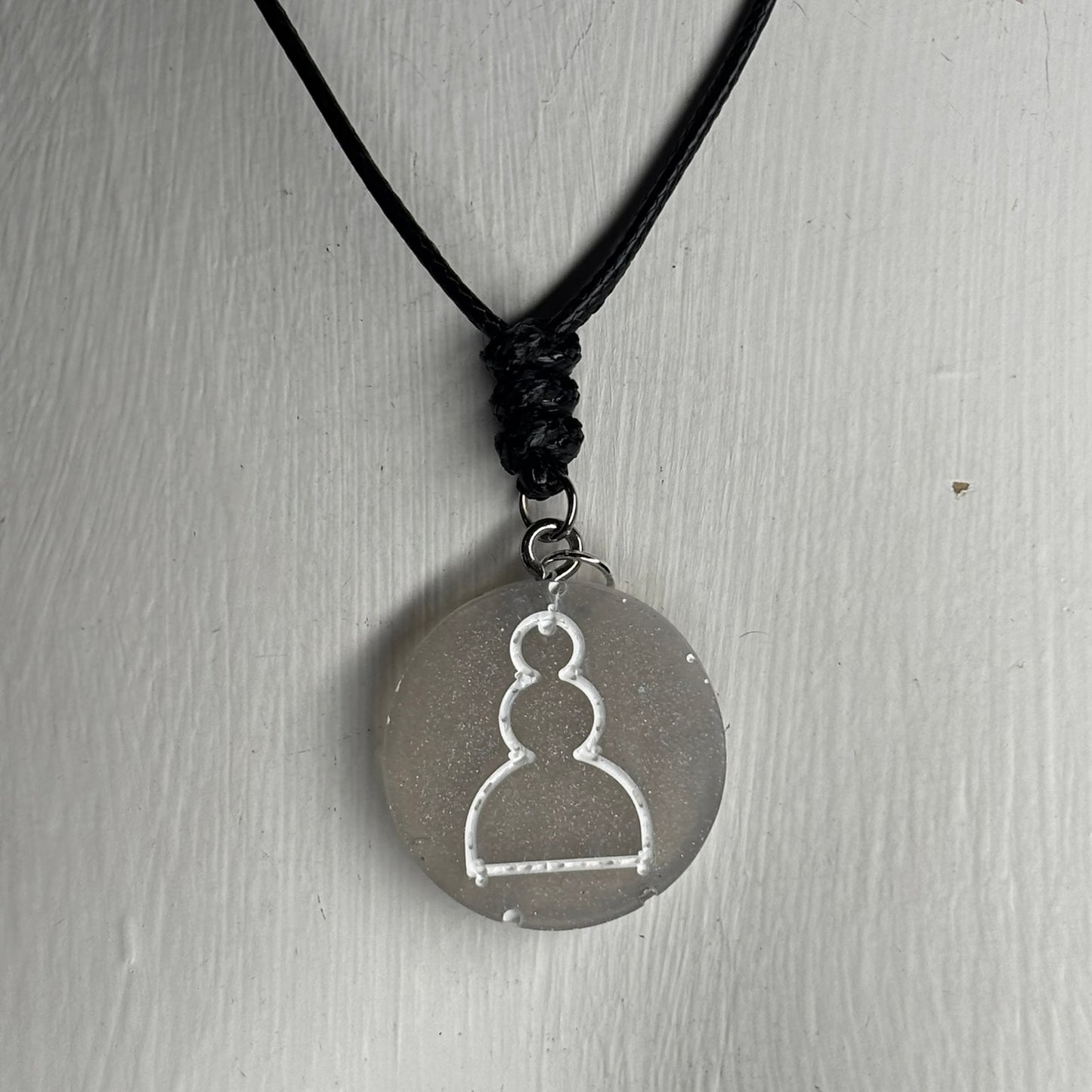 White Pawn - Handmade Resin Chess Necklace
