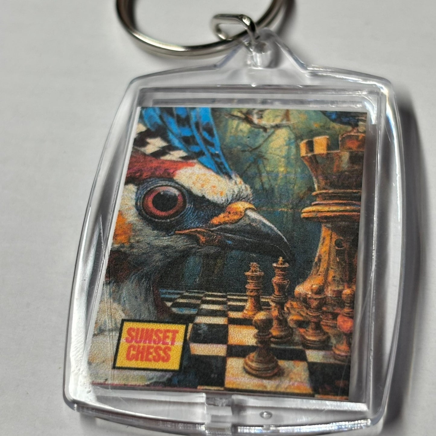 Bird Games - Chess  Photo Keychain