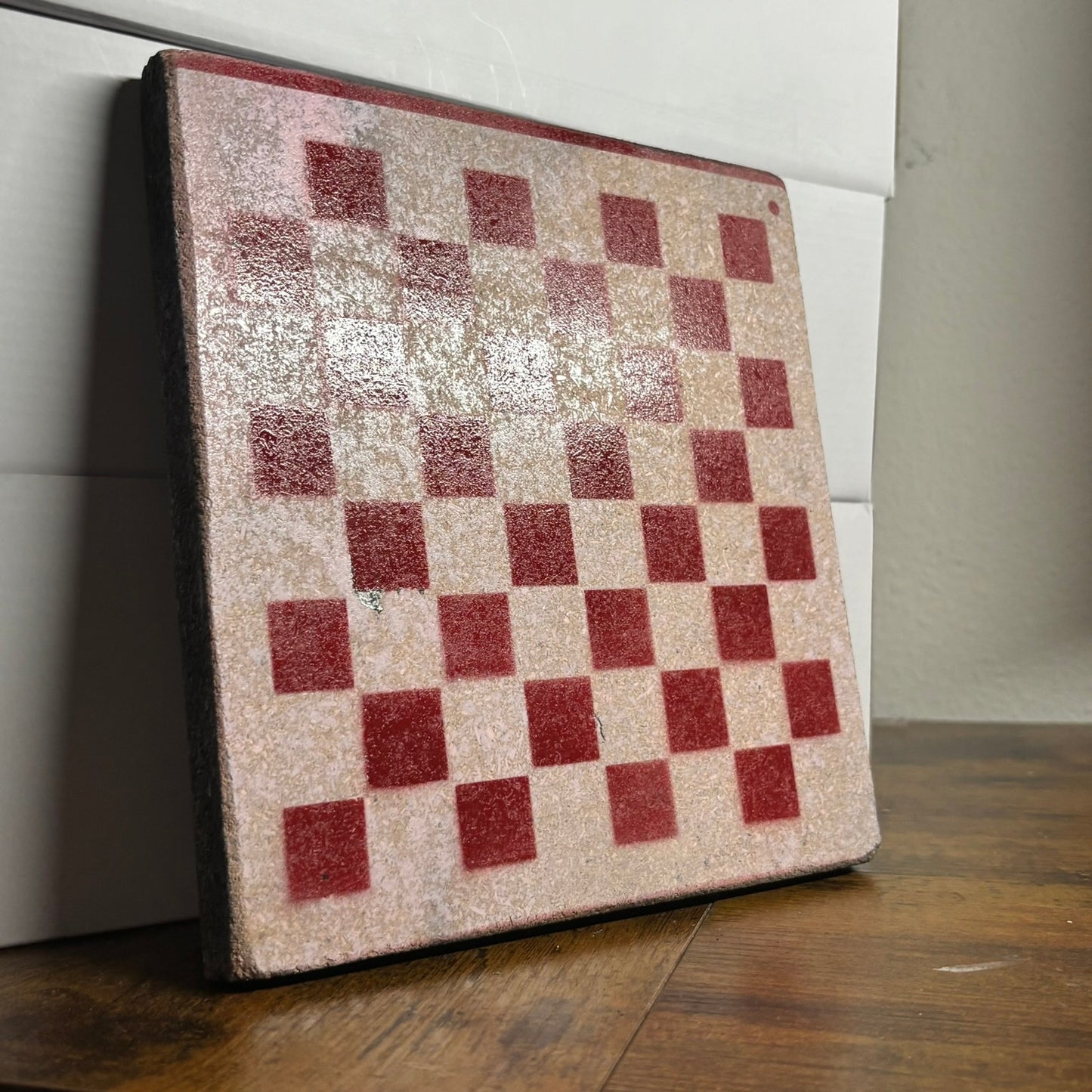 White & Red - Painted Double Sided Chess Board