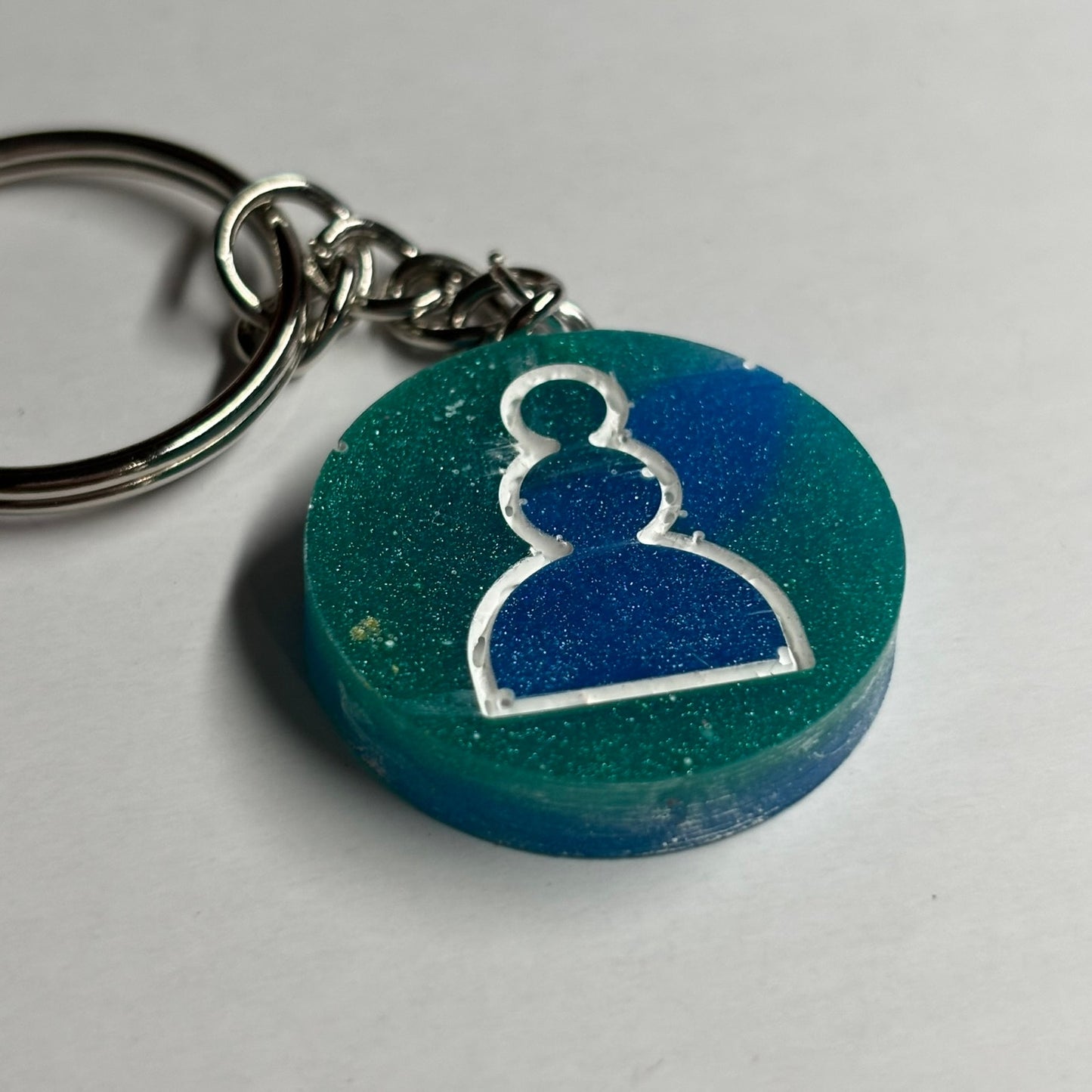 Bluish Green Pawn - Handmade Resin Keychain