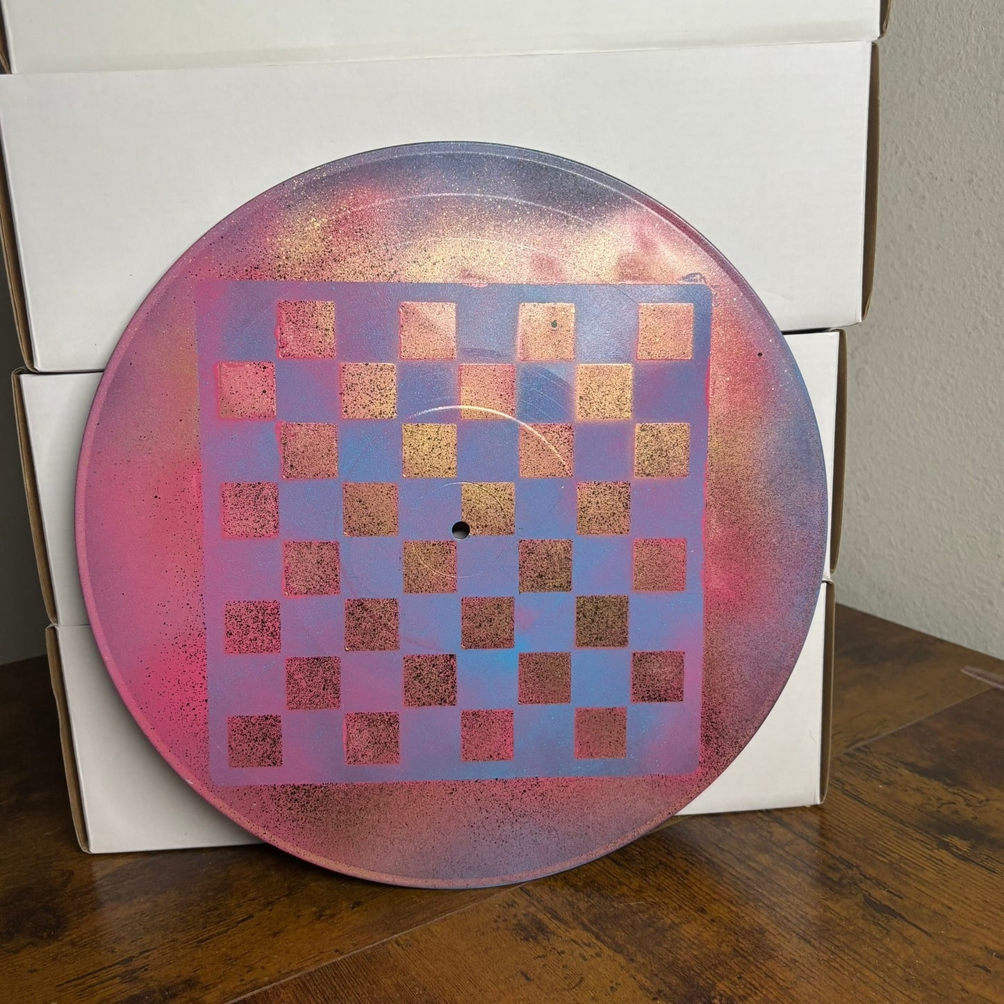 Purple Blue Mesh - Vinyl Chess Board