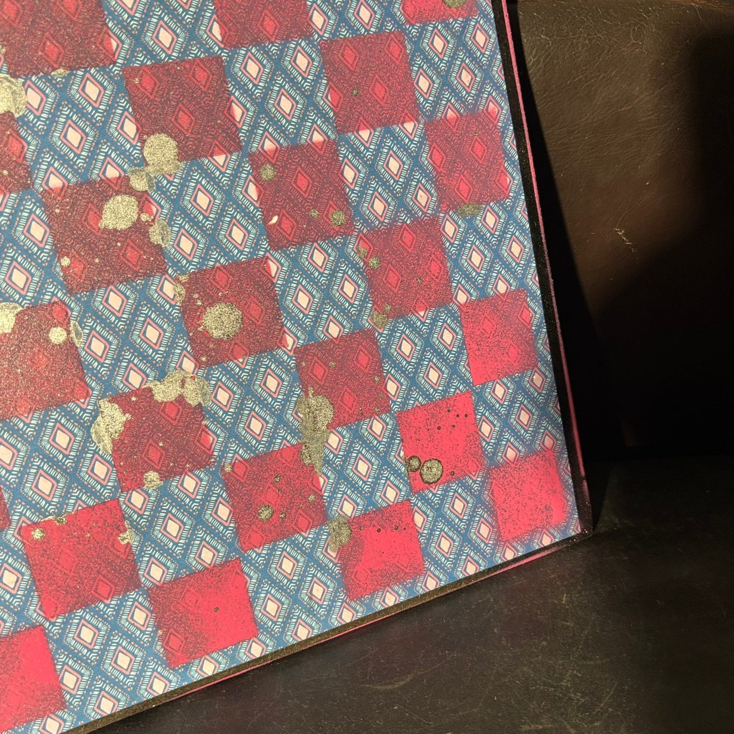 Pink & Blue - Scrapbook Chess Board