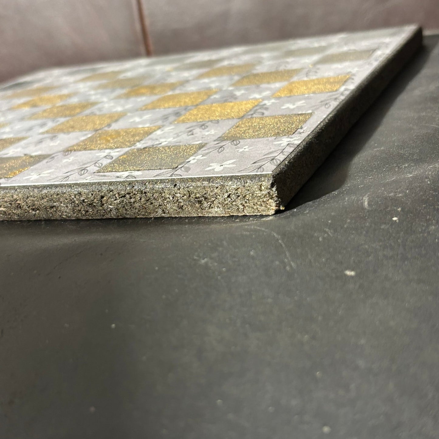 Golden Gray & Black - Scrapbook Chess Board