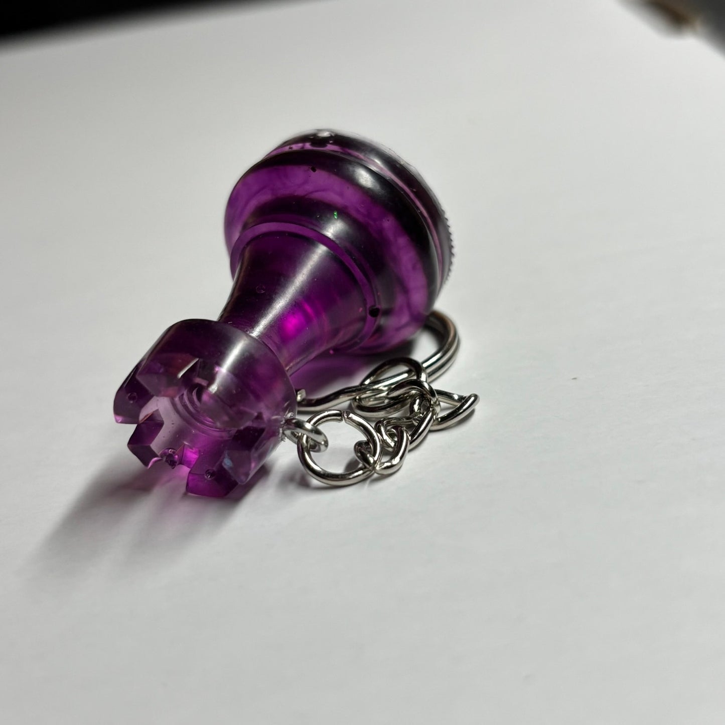 Translucent Purple Rook - Handmade Resin Keychain