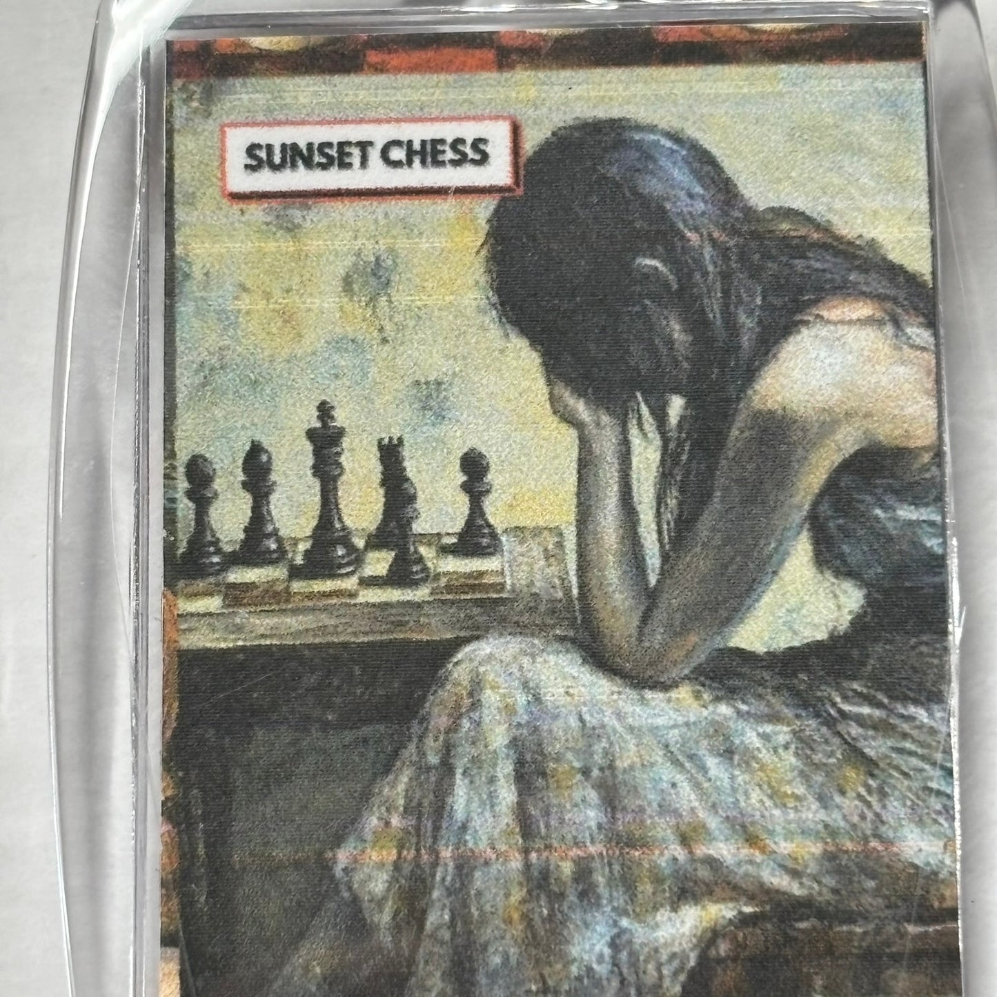 Sad Girl - Chess  Photo Keychain