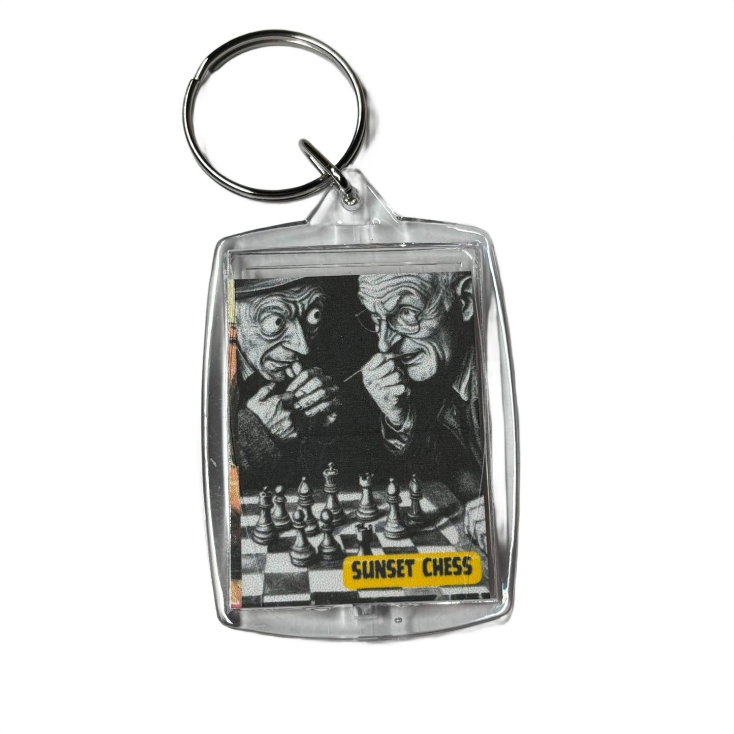 Paranoid Minds - Sunset Chess Photo Keychain