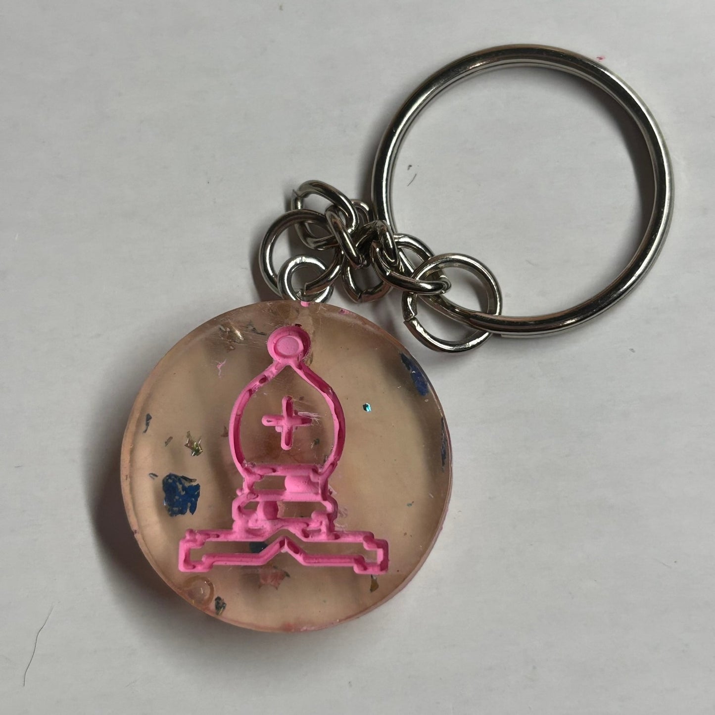 Pink Cream Bishop - Handmade Resin Keychain