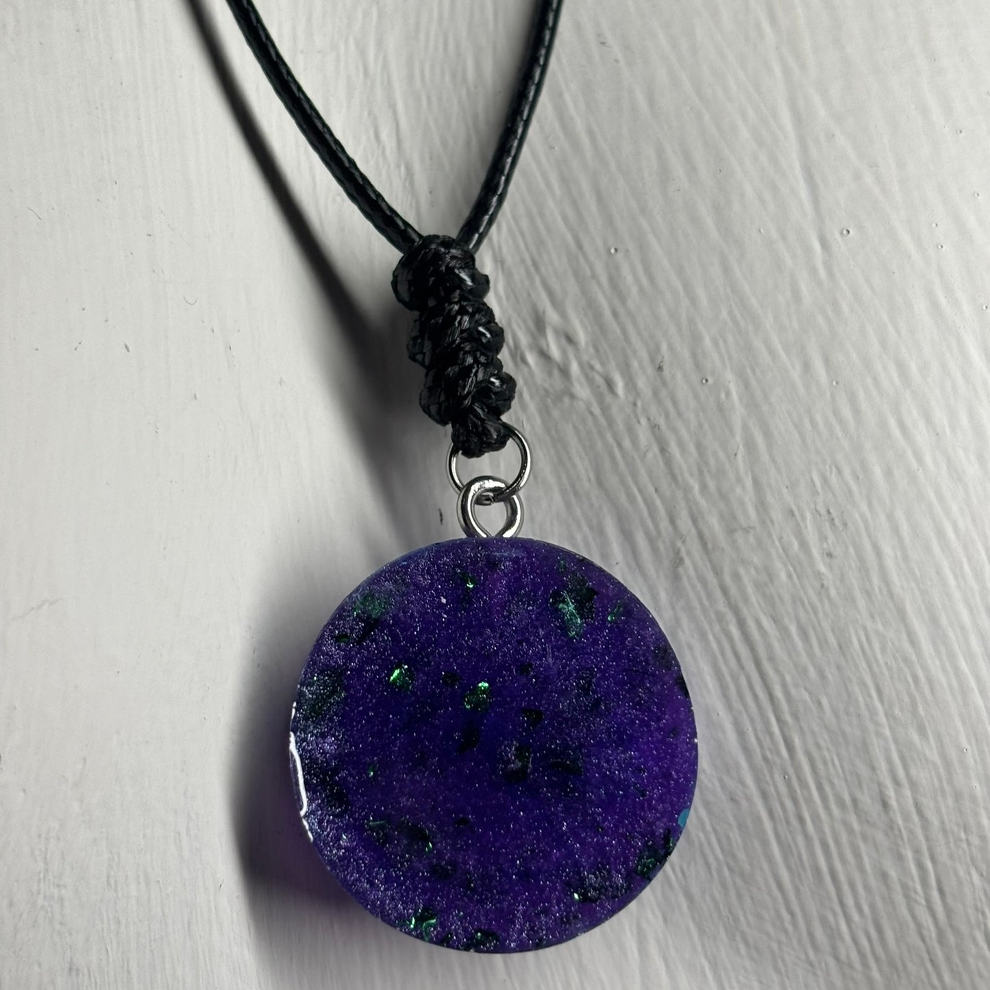 Purple Space Knight - Handmade Resin Chess Necklace