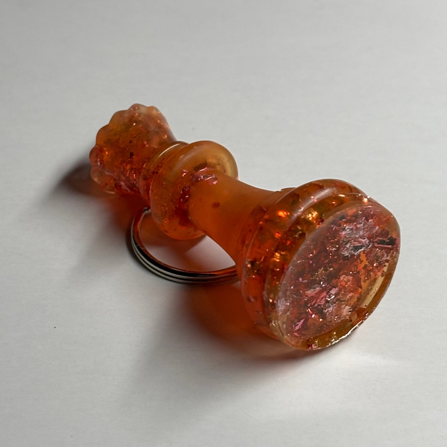 Orangish Red Crystal Queen - Handmade Resin Keychain