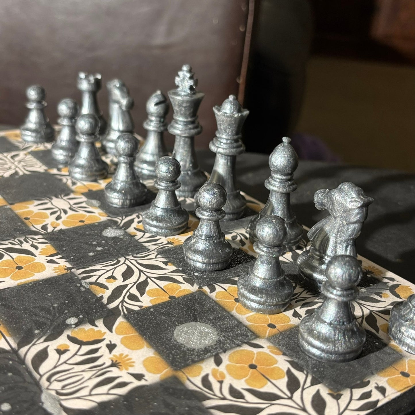 Vintage Brown Pattern - Scrapbook Chess Set