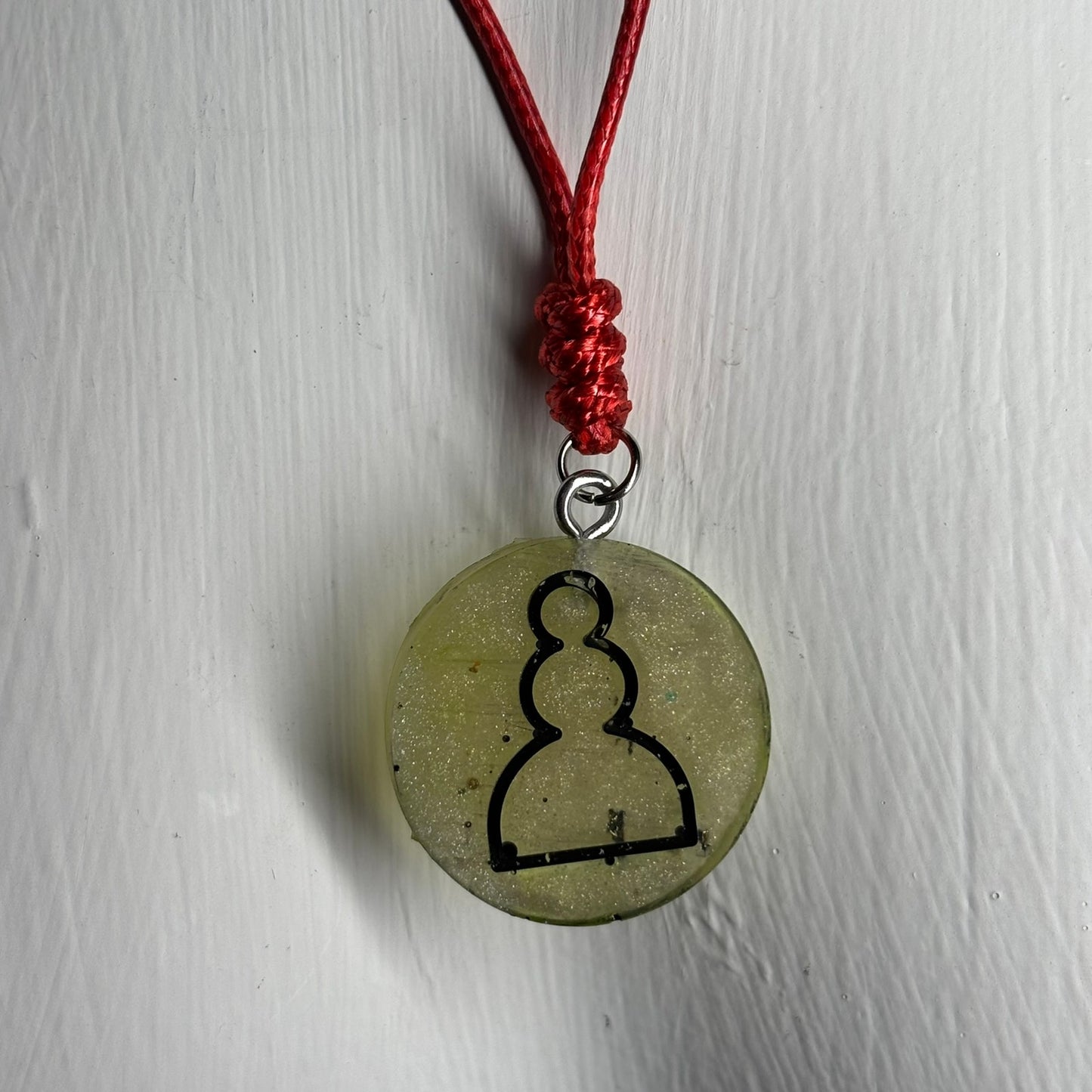 Yellow Pawn - Handmade Resin Chess Necklace