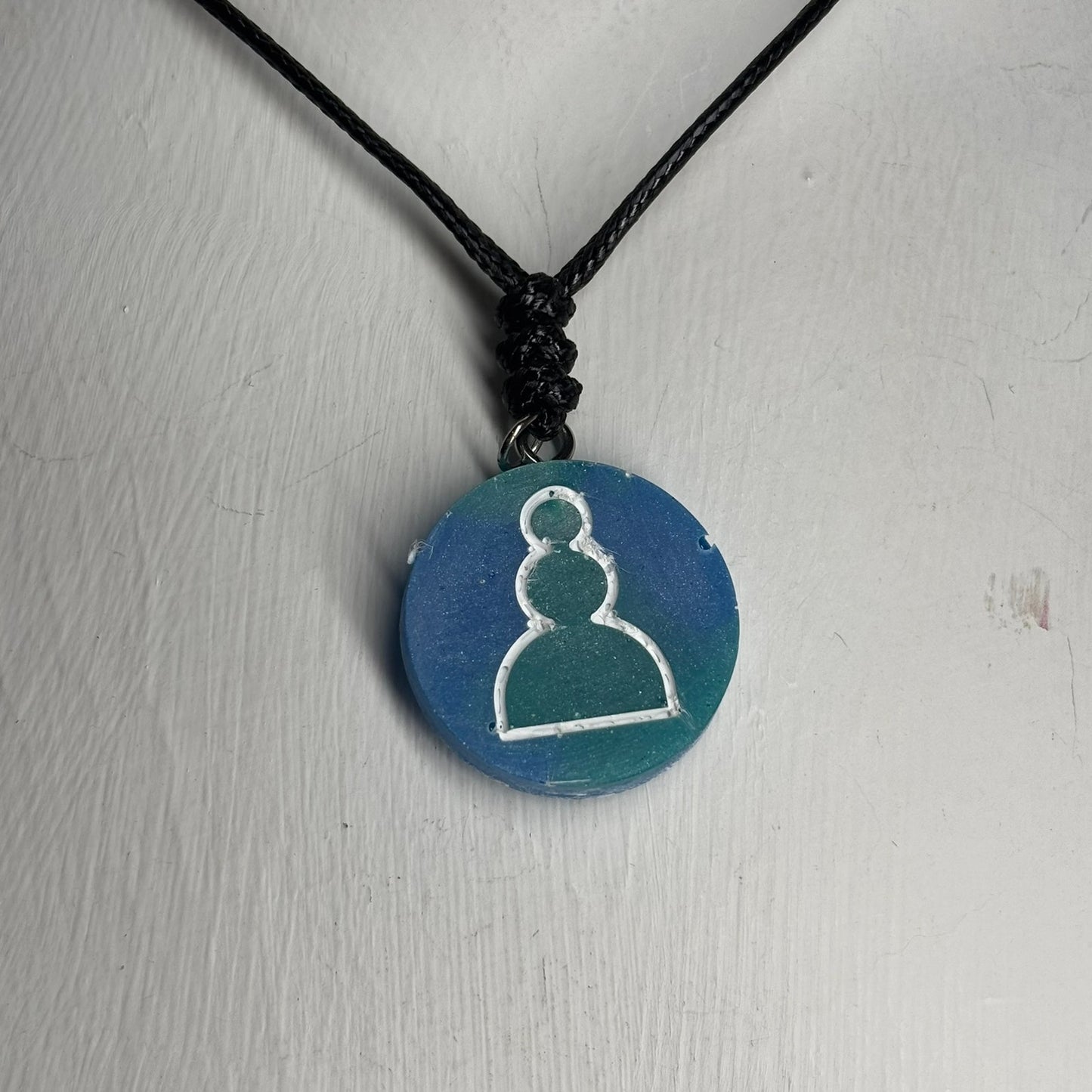 Blue Pawn - Handmade Resin Chess Necklace