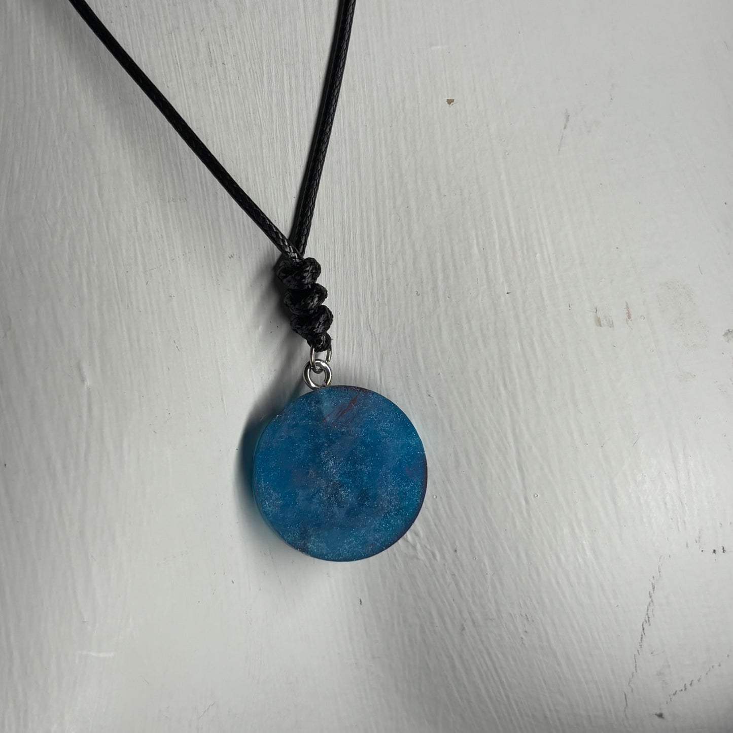 Blue Bishop - Handmade Resin Chess Necklace