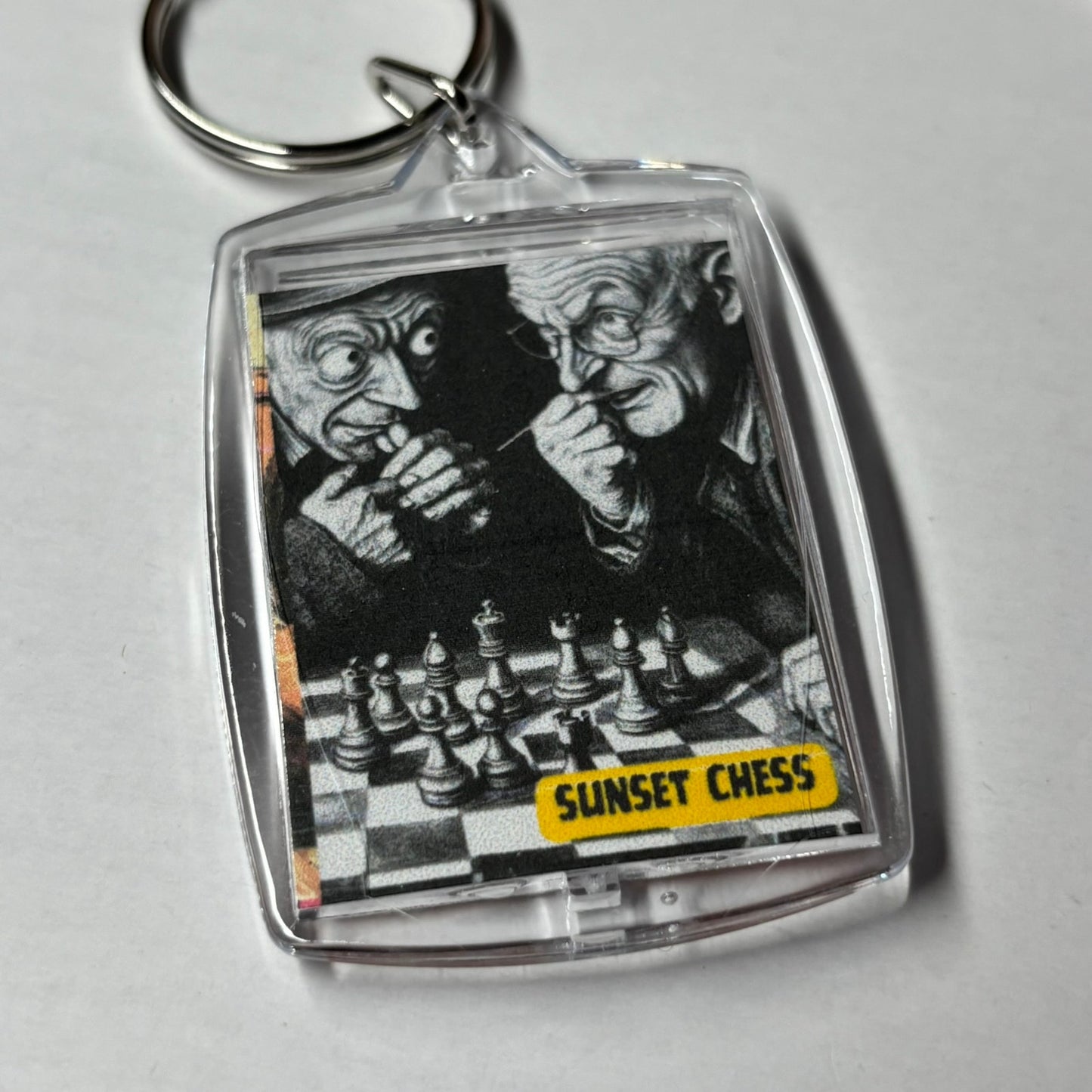 Paranoid Minds - Sunset Chess Photo Keychain