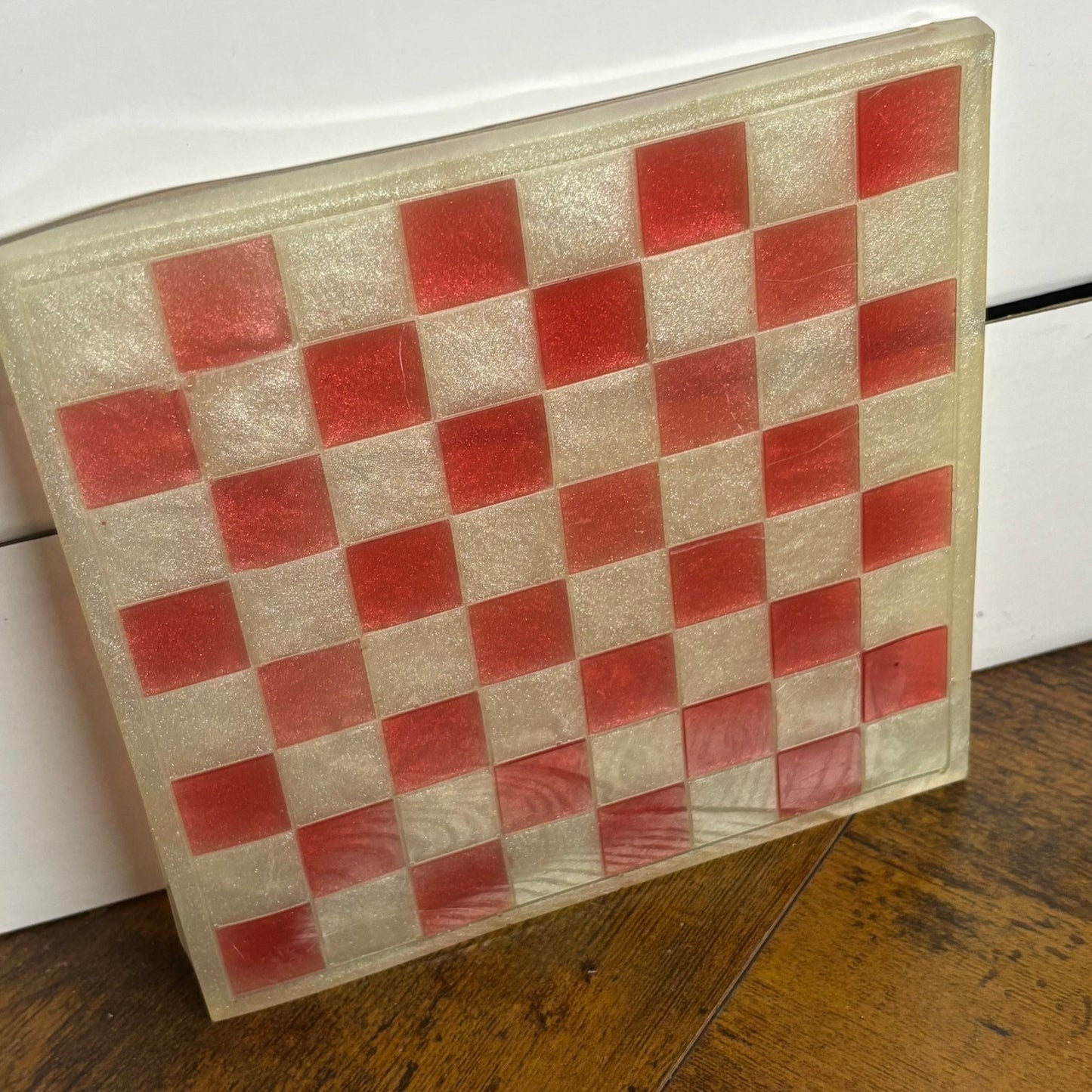 Cream White & Red - Resin Chess Board