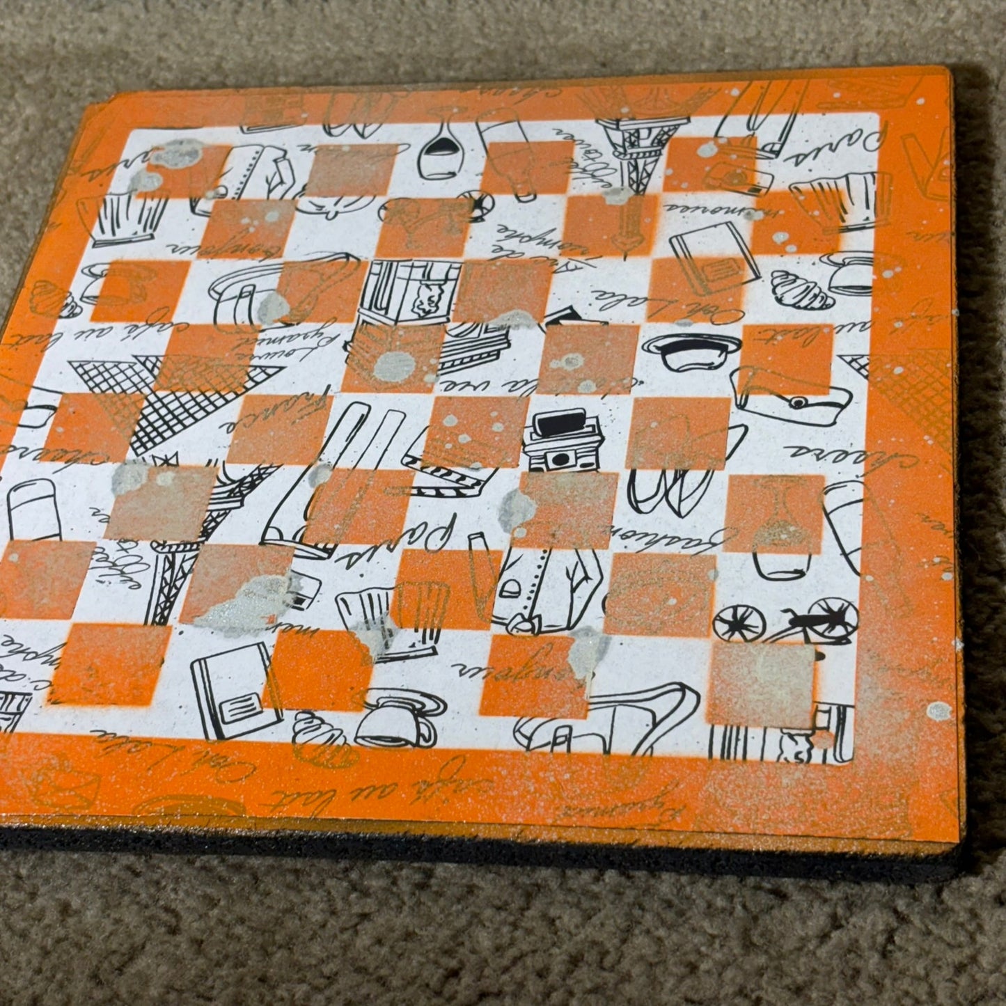 Classic Orange - Scrapbook Chess Board