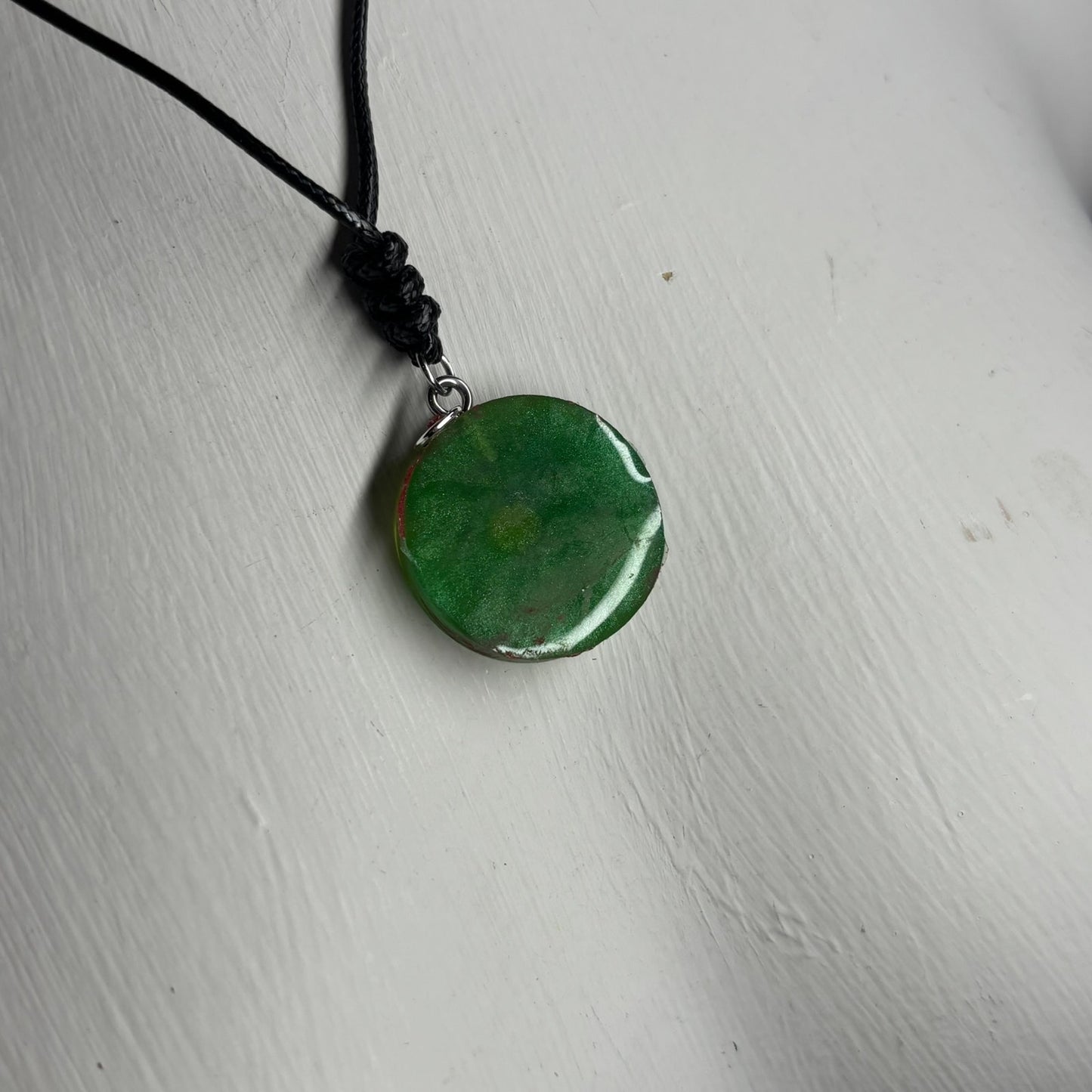 Green & Red Knight - Handmade Resin Chess Necklace