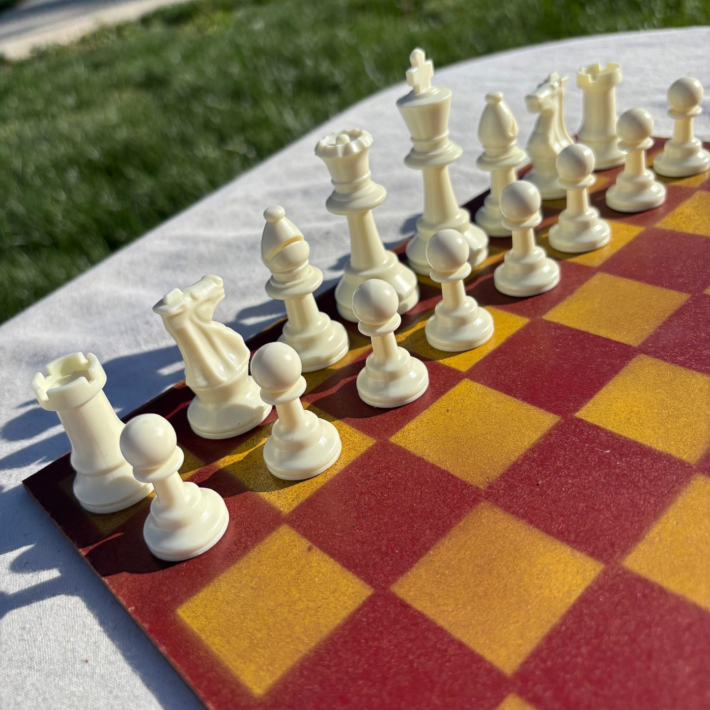 Yellow & Red - Painted Chess Set
