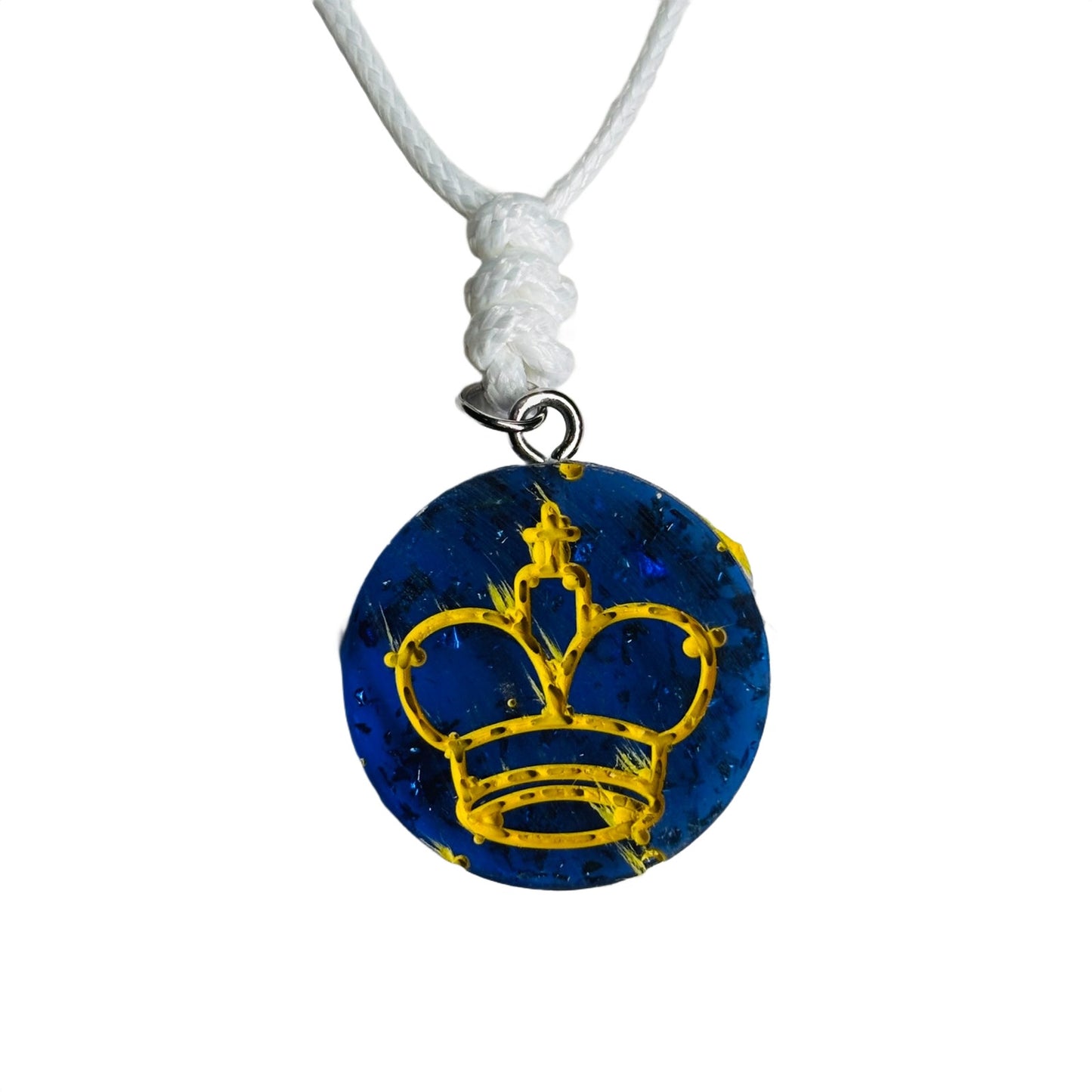 Royal Blue King - Handmade Resin Chess Necklace