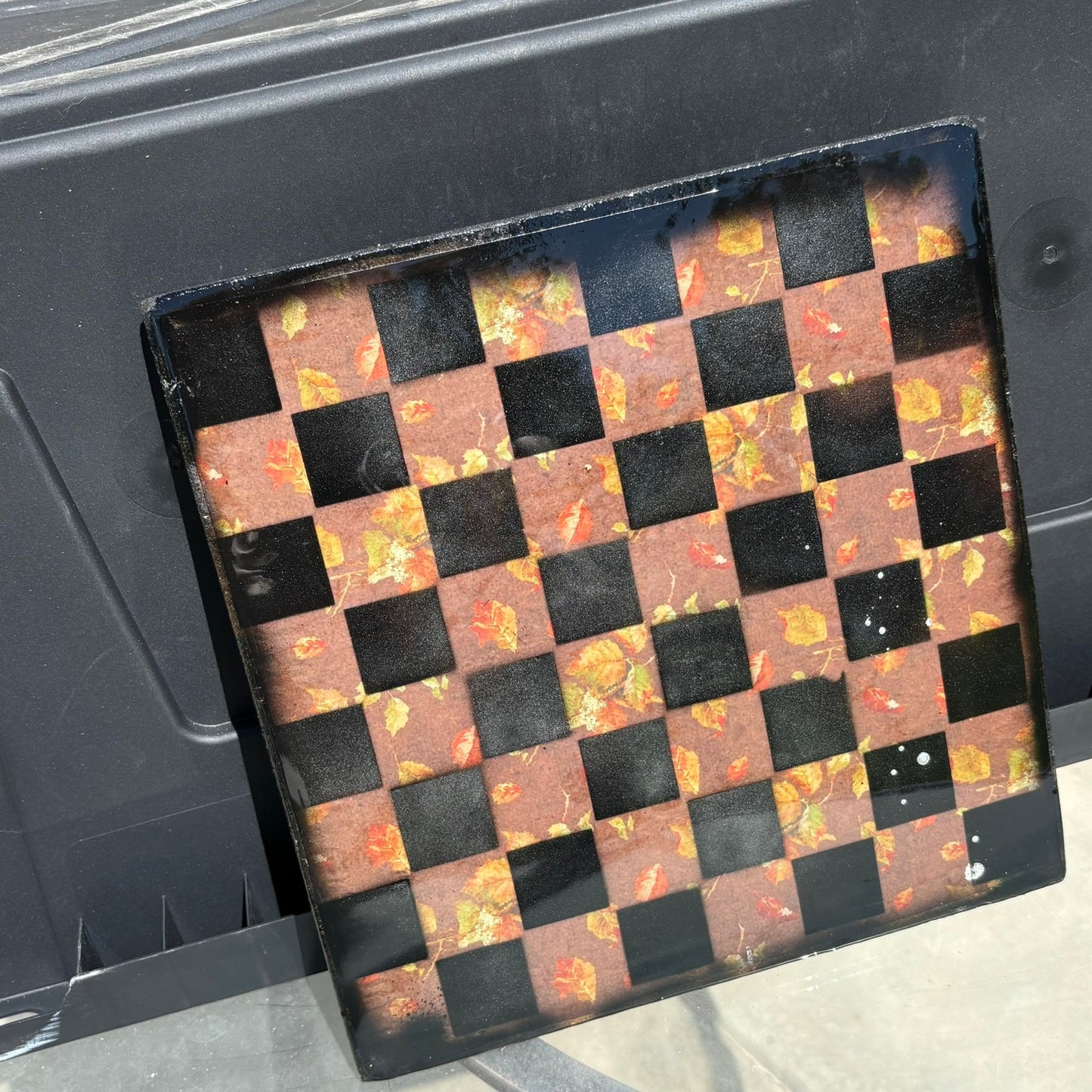 Autumn Leaves - Resin Coated Chess Board