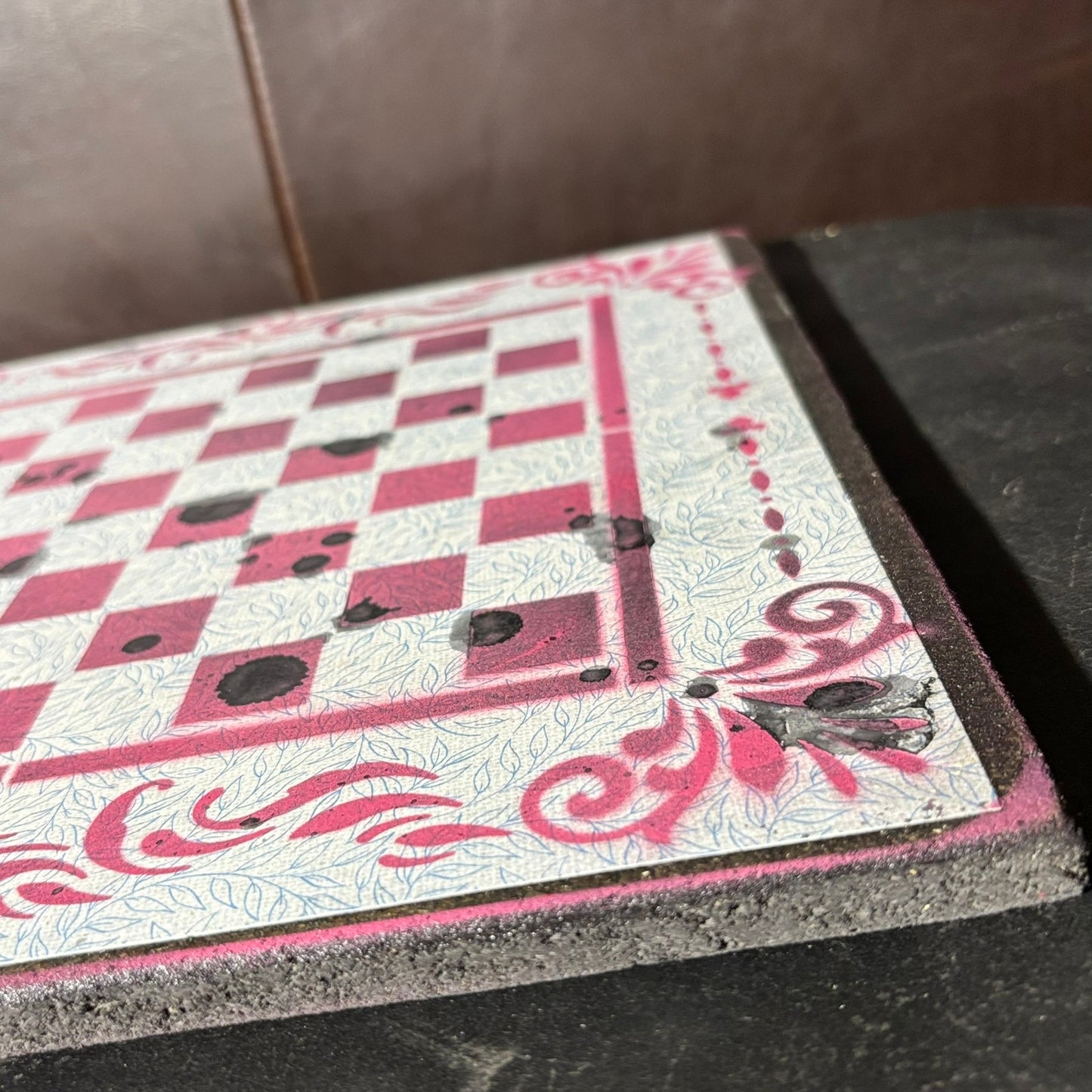 Tattered Pink - Scrapbook Chess Board
