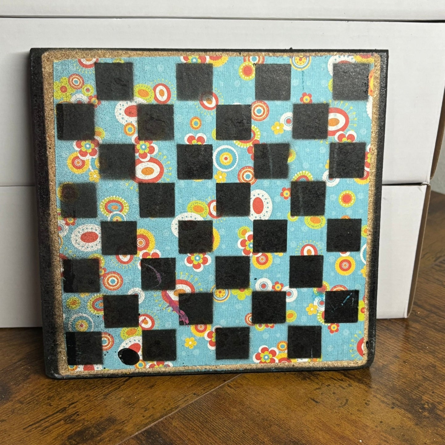 Pink & Blue Mix - Painted Double Sided Chess Board